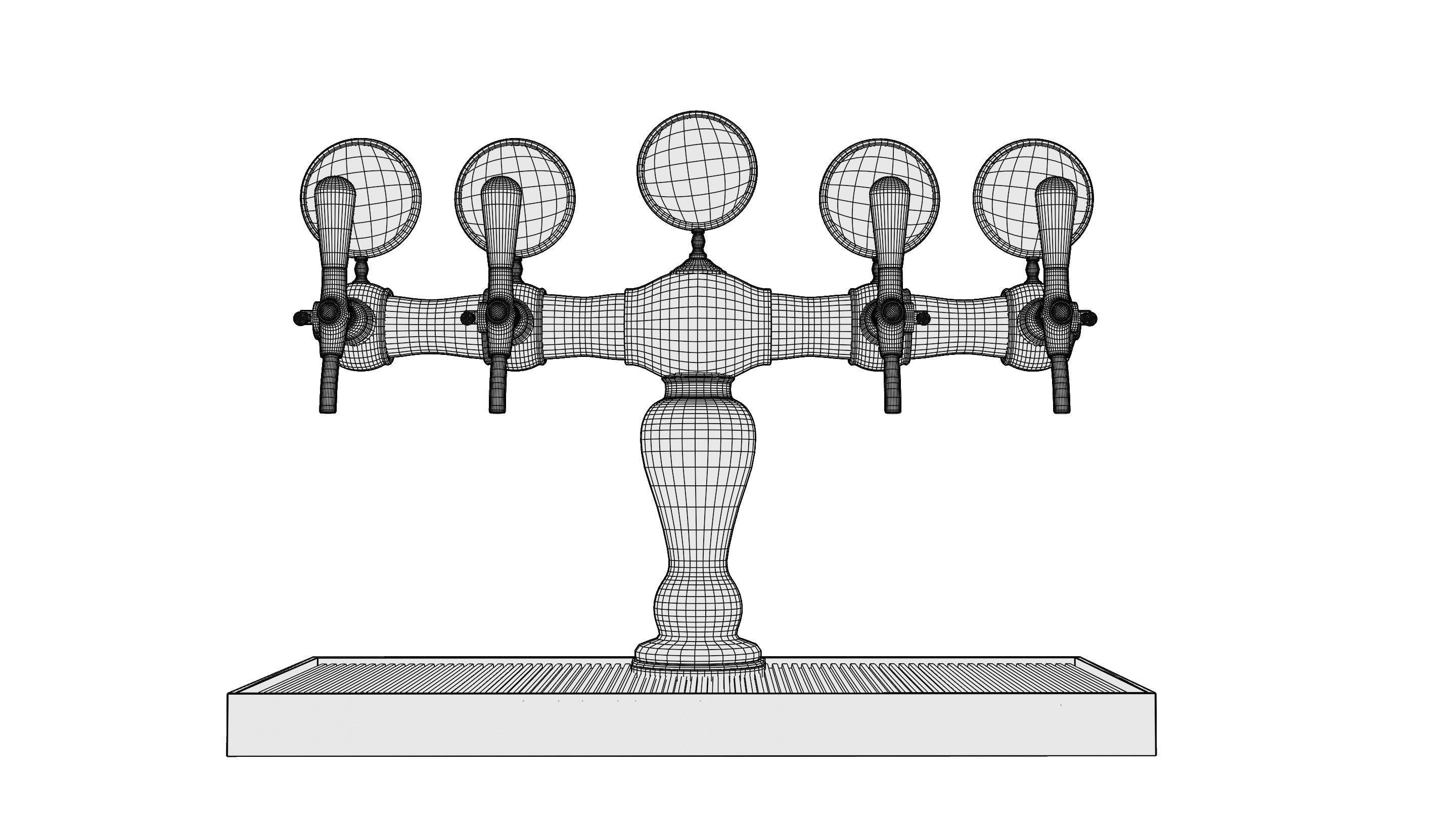 Bar Beer tap Low-poly 3D model_41