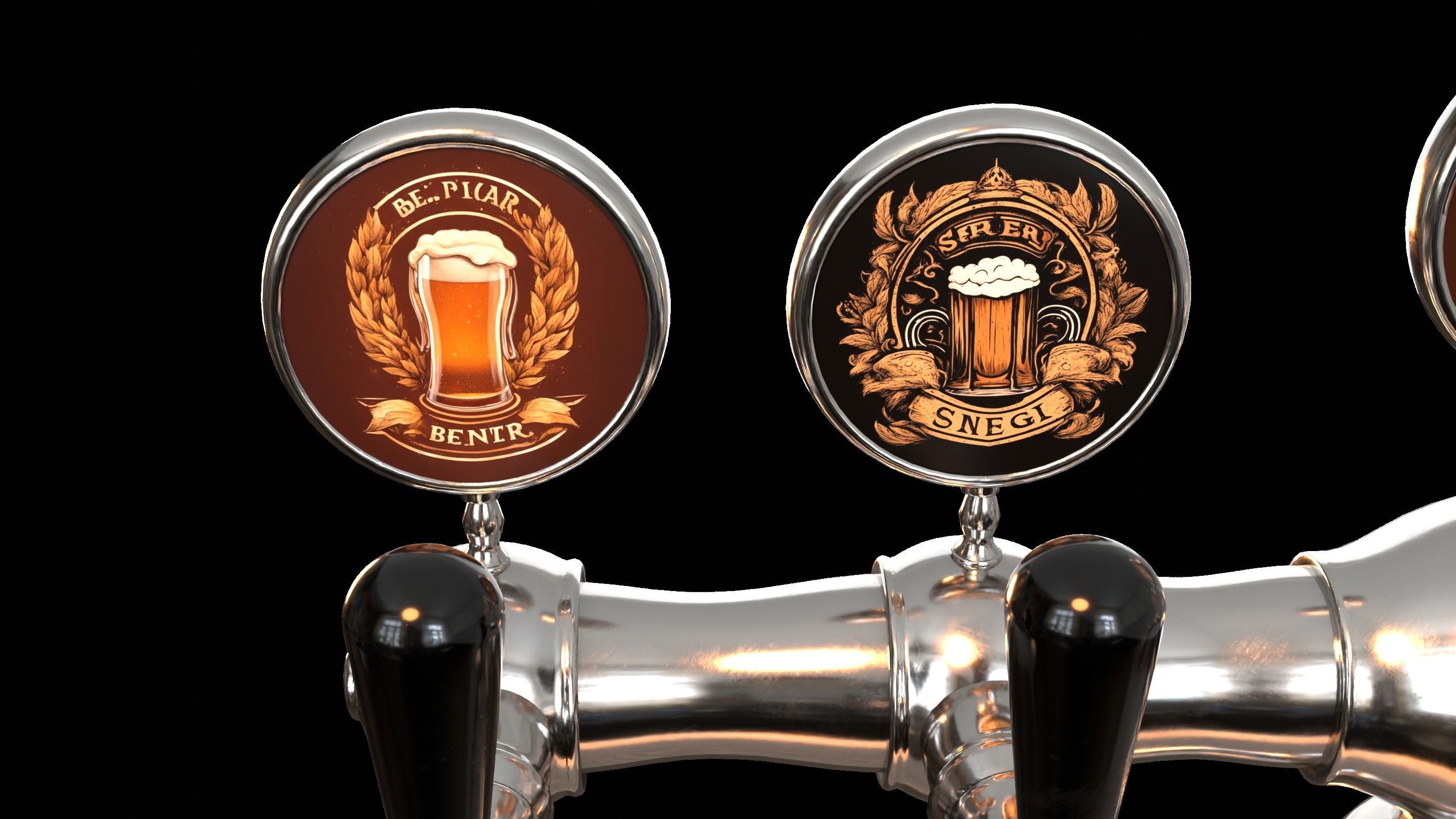 Bar Beer tap Low-poly 3D model_36