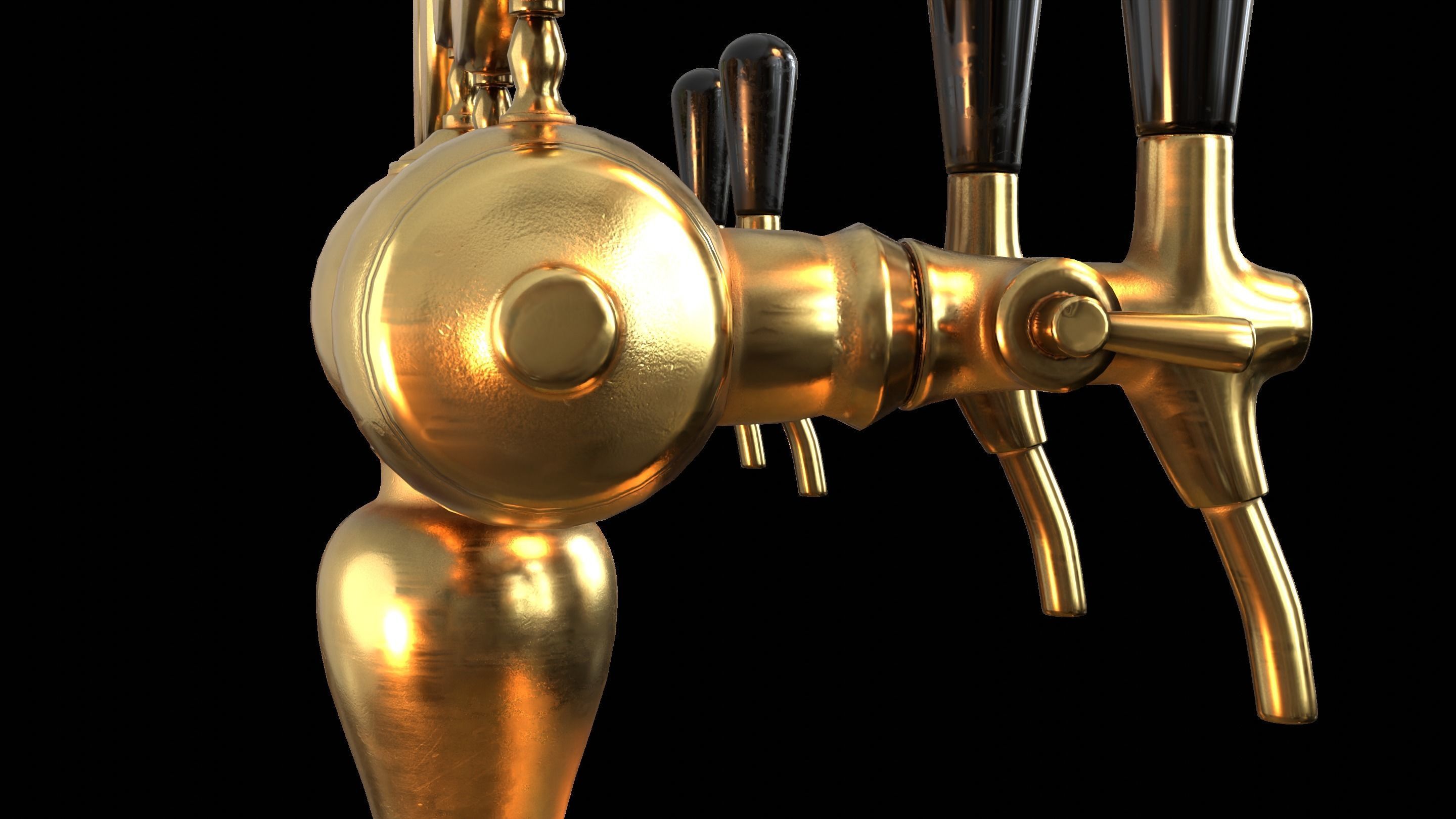 Bar Beer tap Low-poly 3D model_25