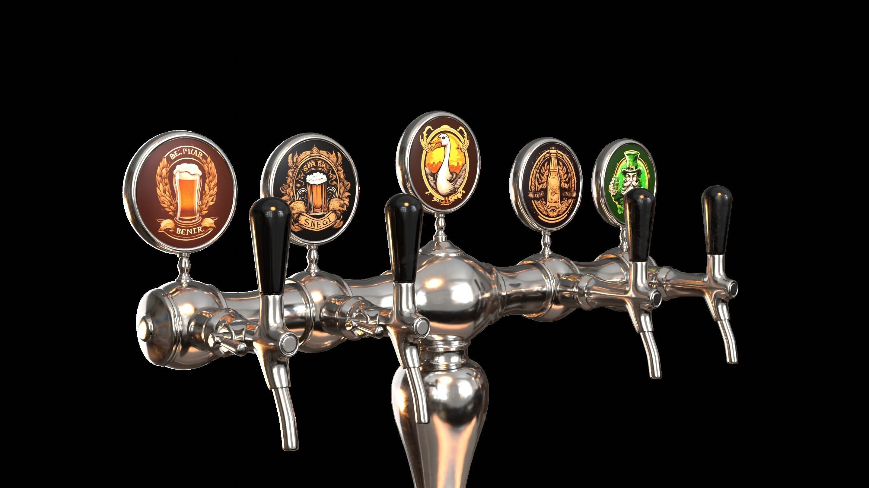 Bar Beer tap Low-poly 3D model_31