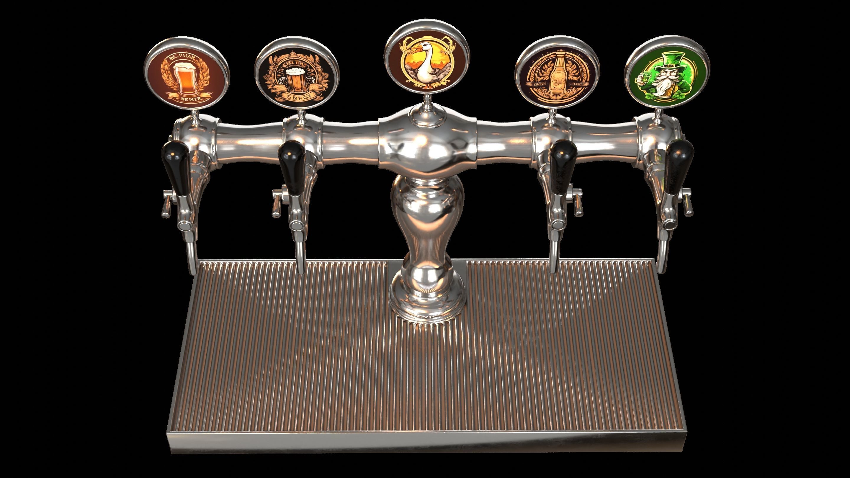 Bar Beer tap Low-poly 3D model_33