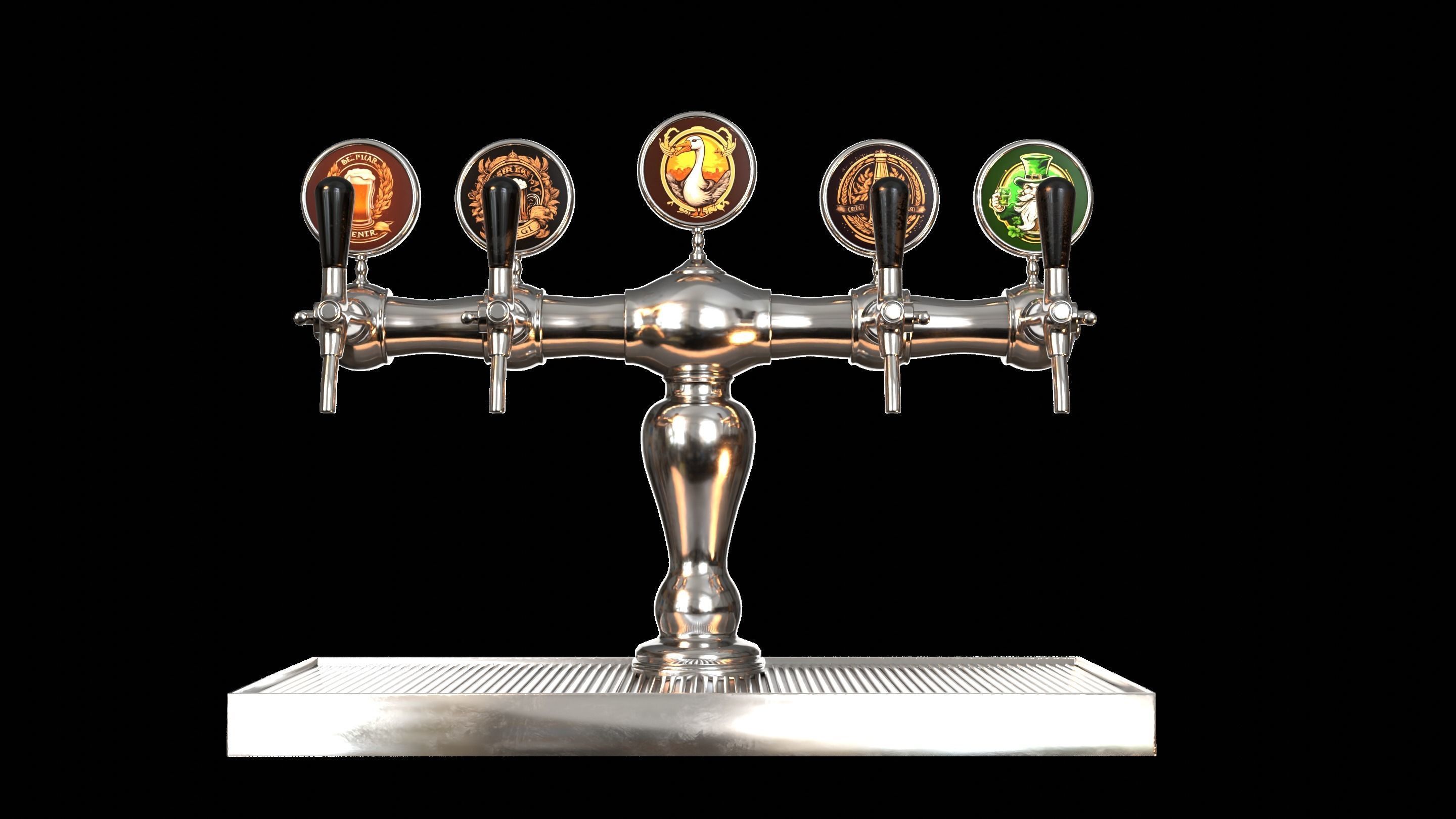 Bar Beer tap Low-poly 3D model_29