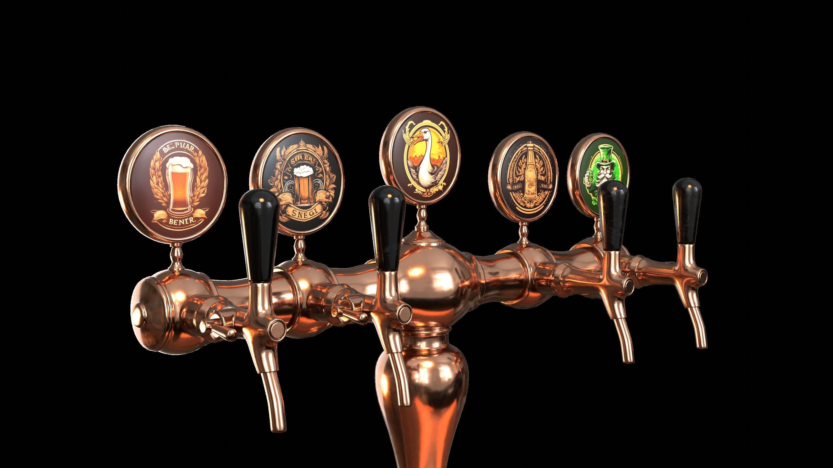 Bar Beer tap Low-poly 3D model_6
