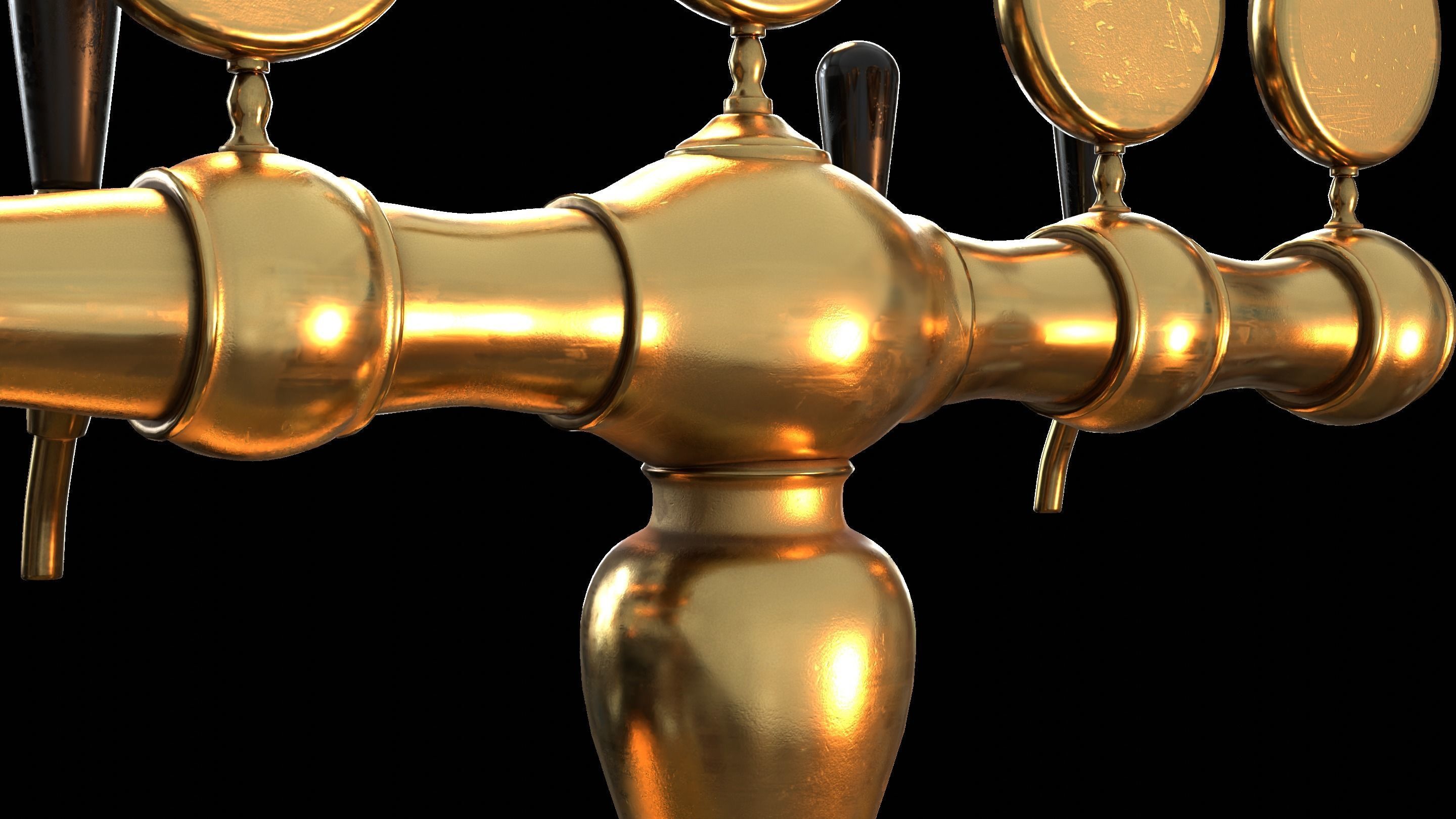 Bar Beer tap Low-poly 3D model_27