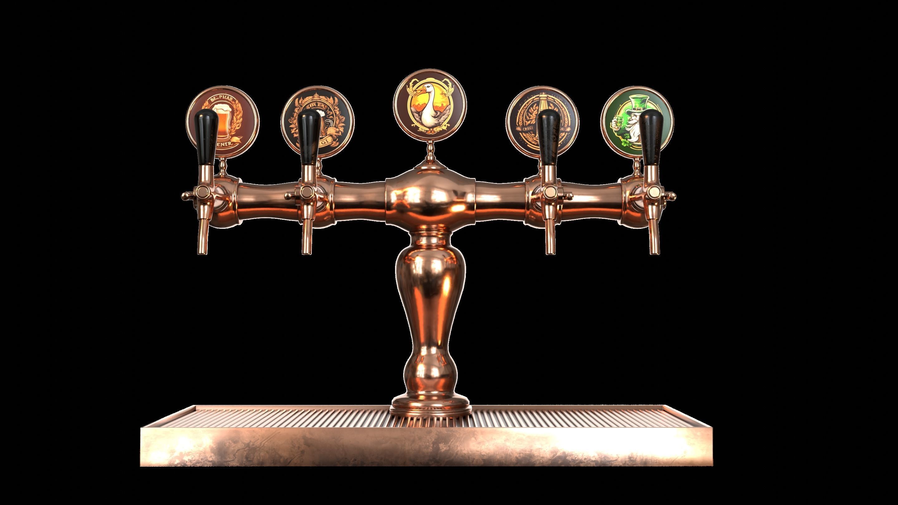 Bar Beer tap Low-poly 3D model_2