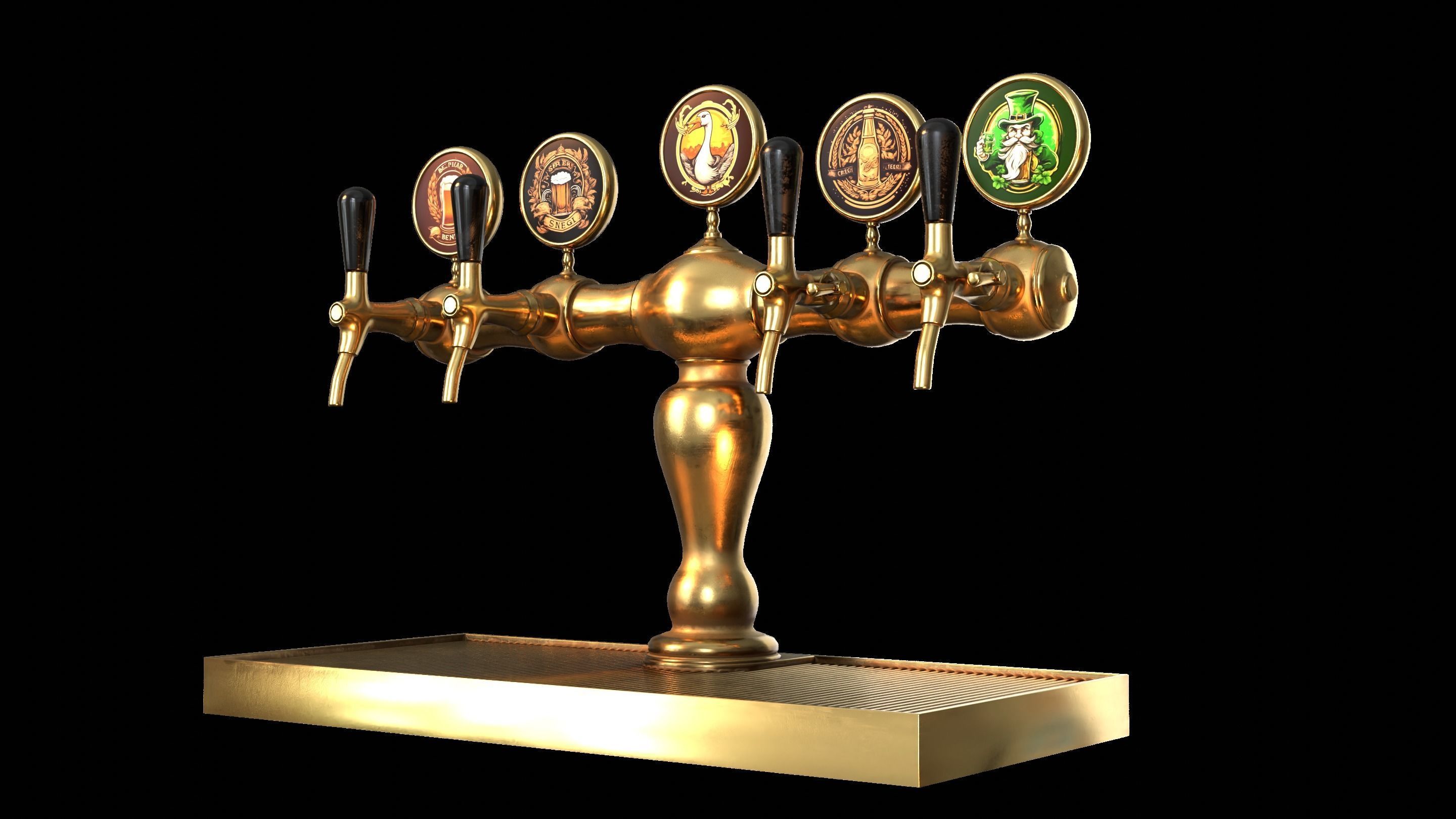 Bar Beer tap Low-poly 3D model_17