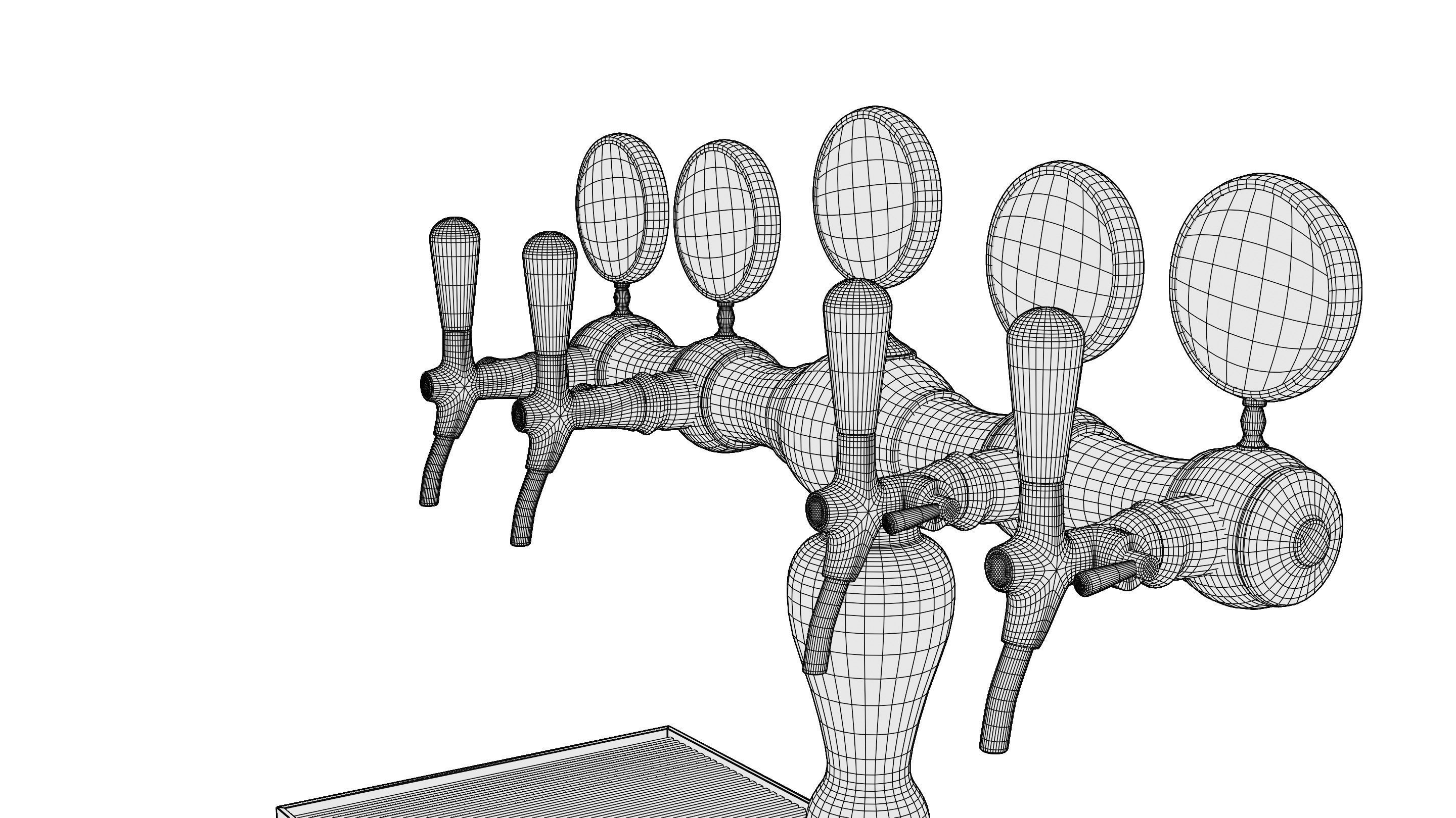 Bar Beer tap Low-poly 3D model_48