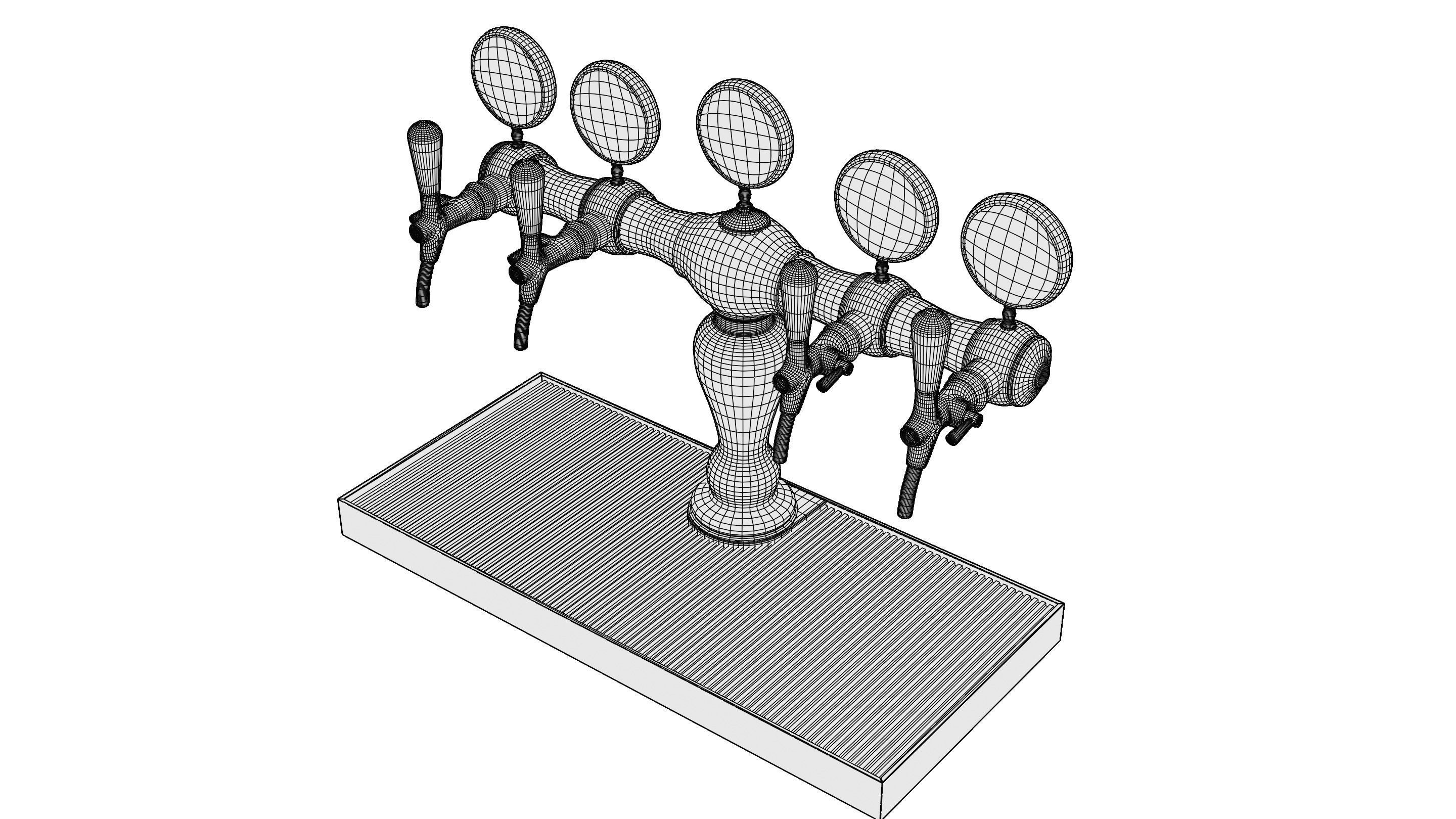 Bar Beer tap Low-poly 3D model_45