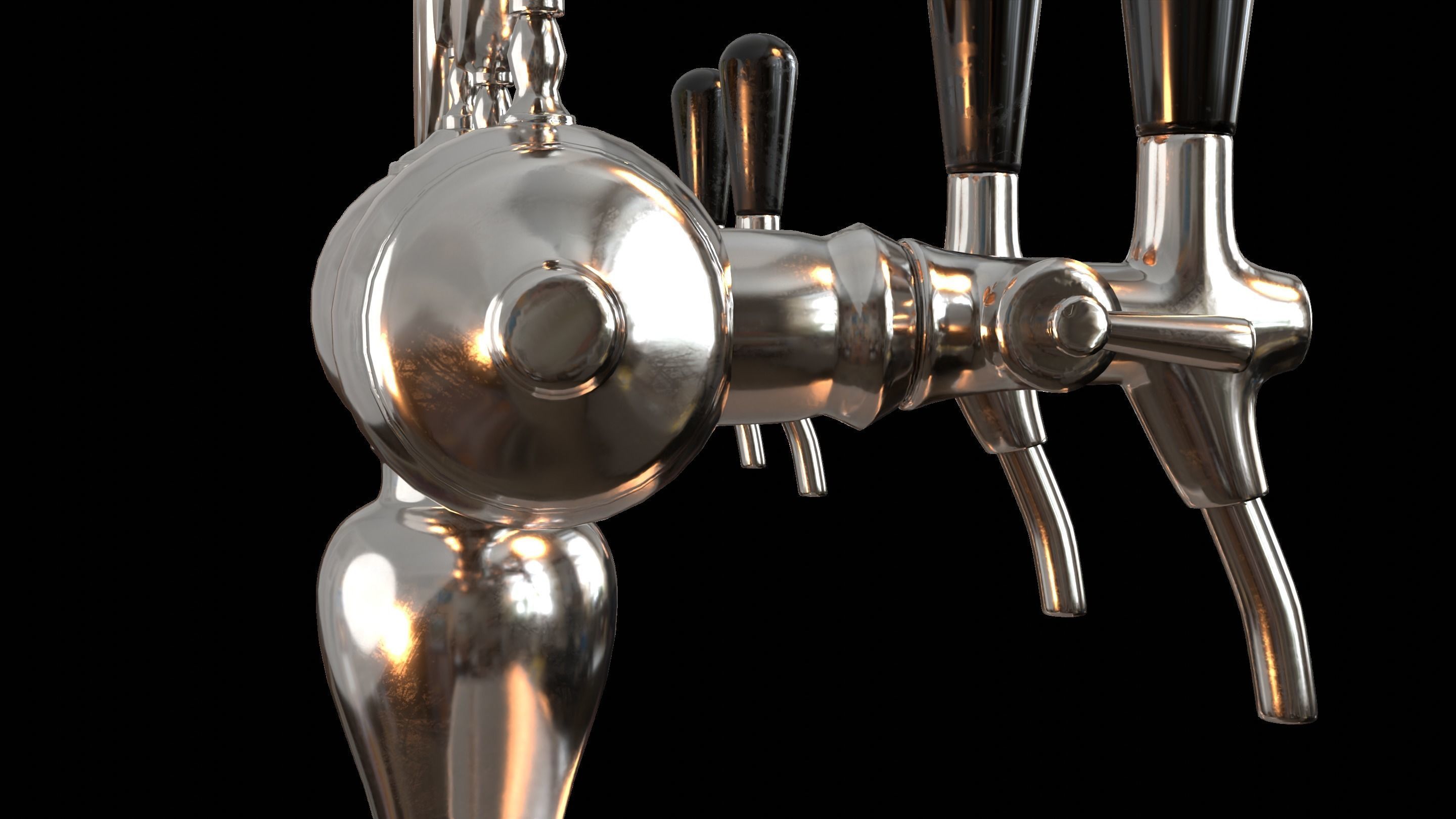 Bar Beer tap Low-poly 3D model_35