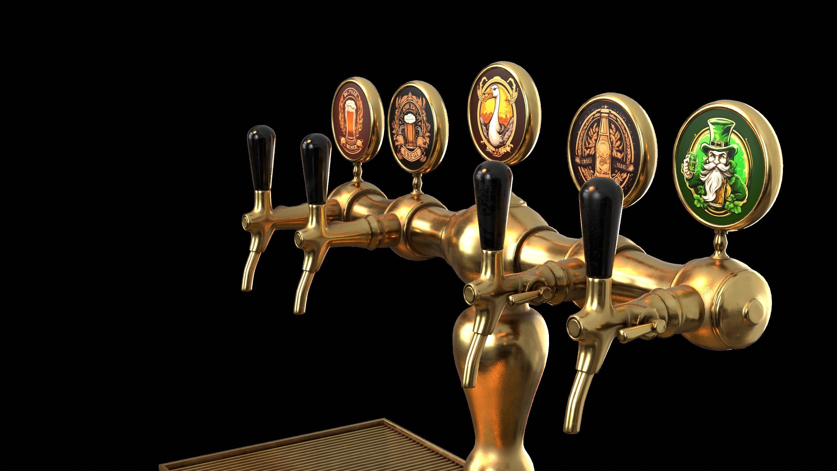 Bar Beer tap Low-poly 3D model_22