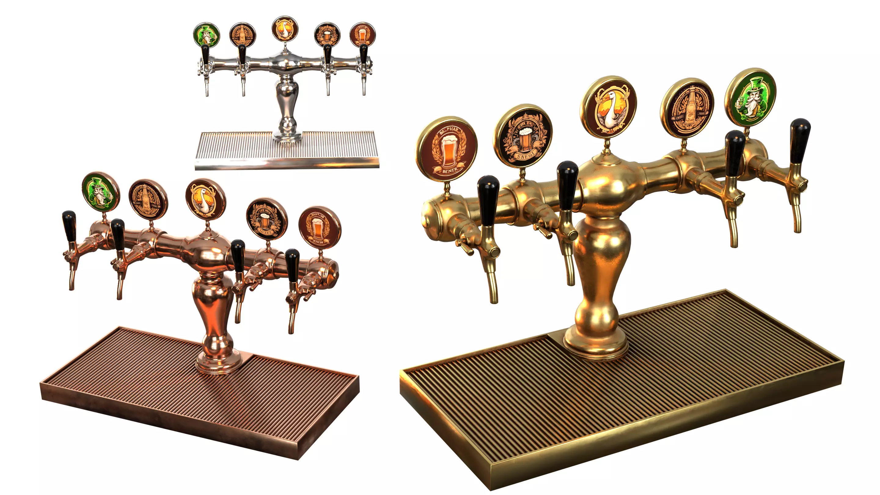 Bar Beer tap Low-poly 3D model_0