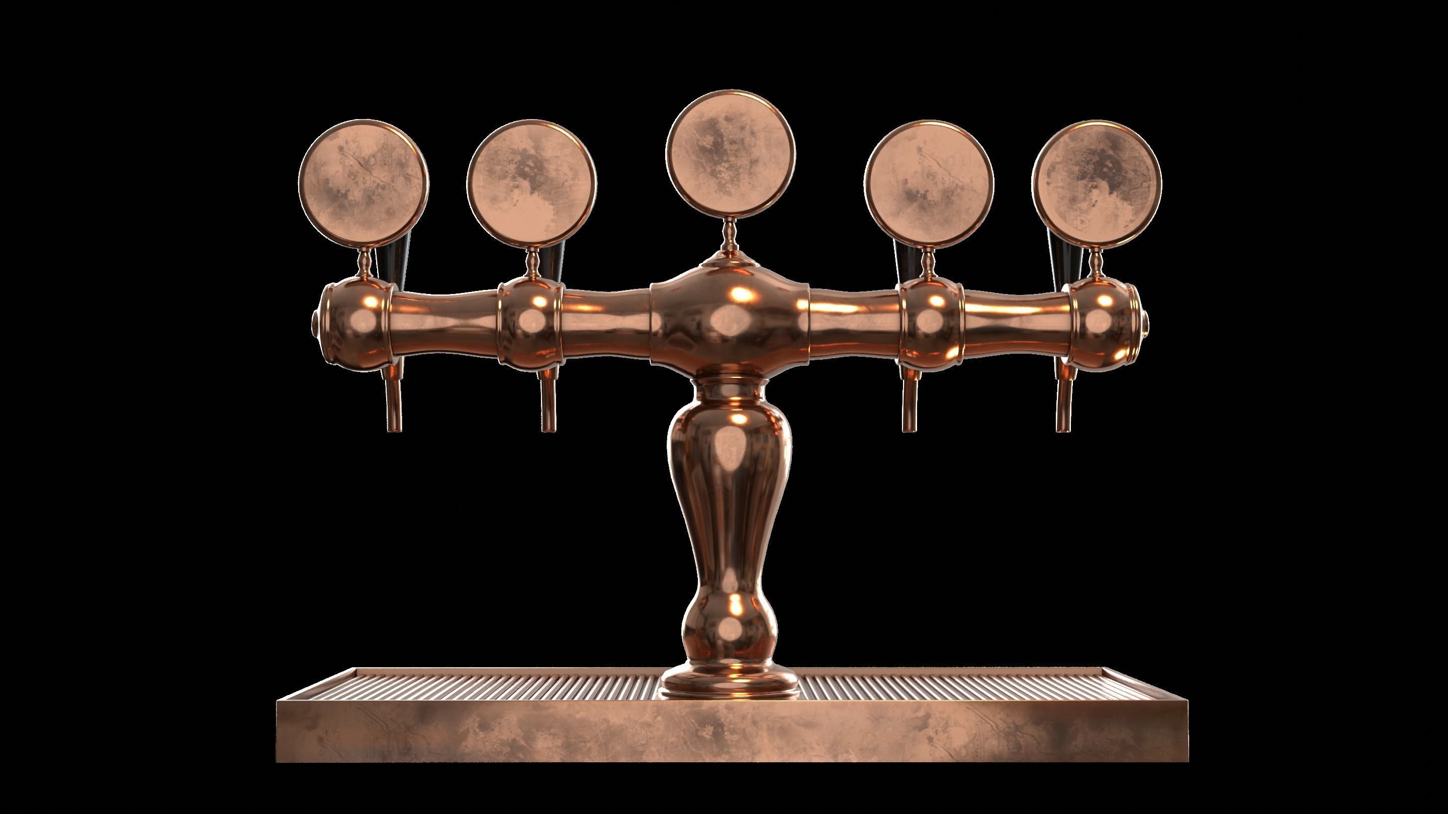 Bar Beer tap Low-poly 3D model_5