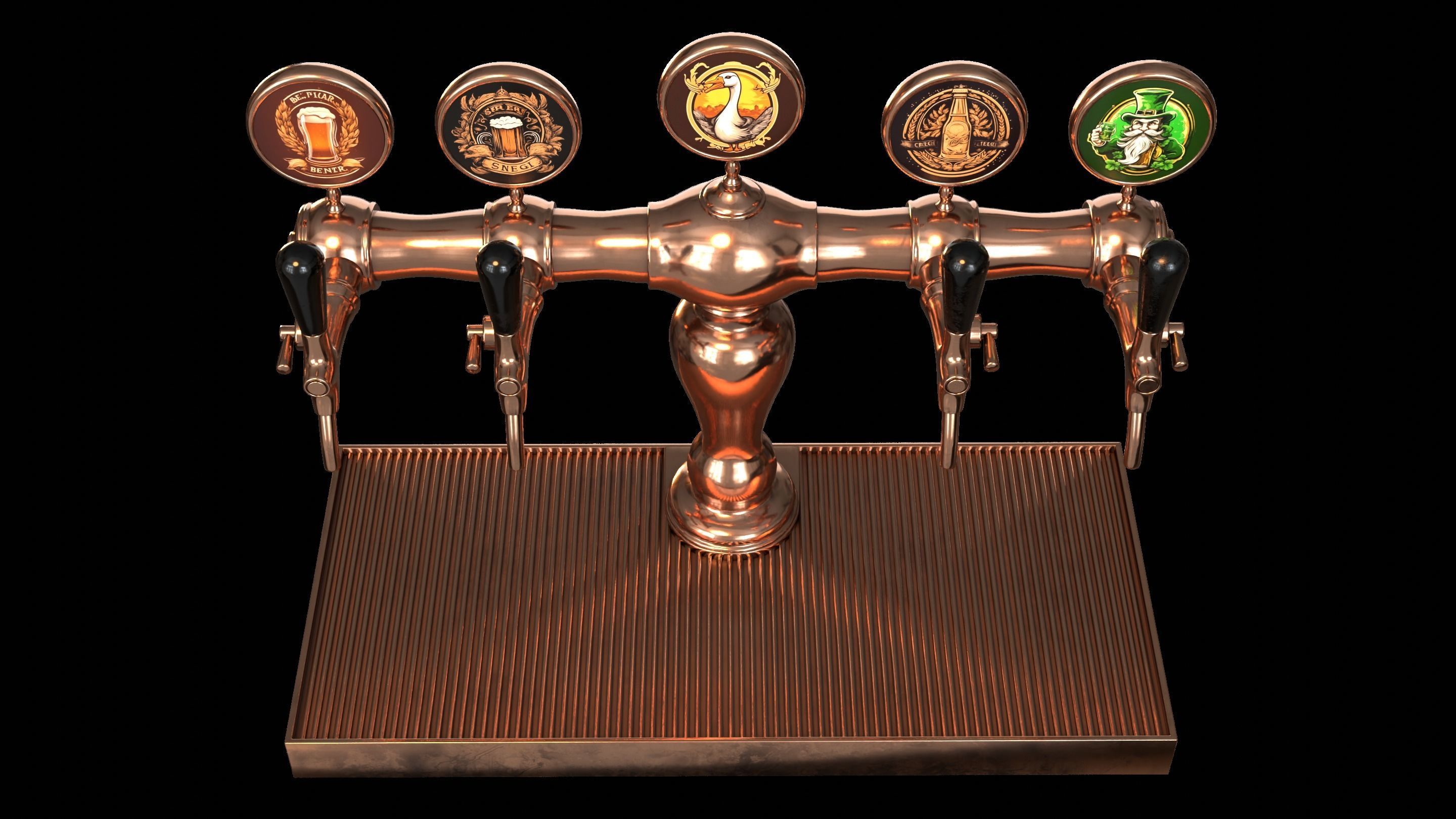 Bar Beer tap Low-poly 3D model_7