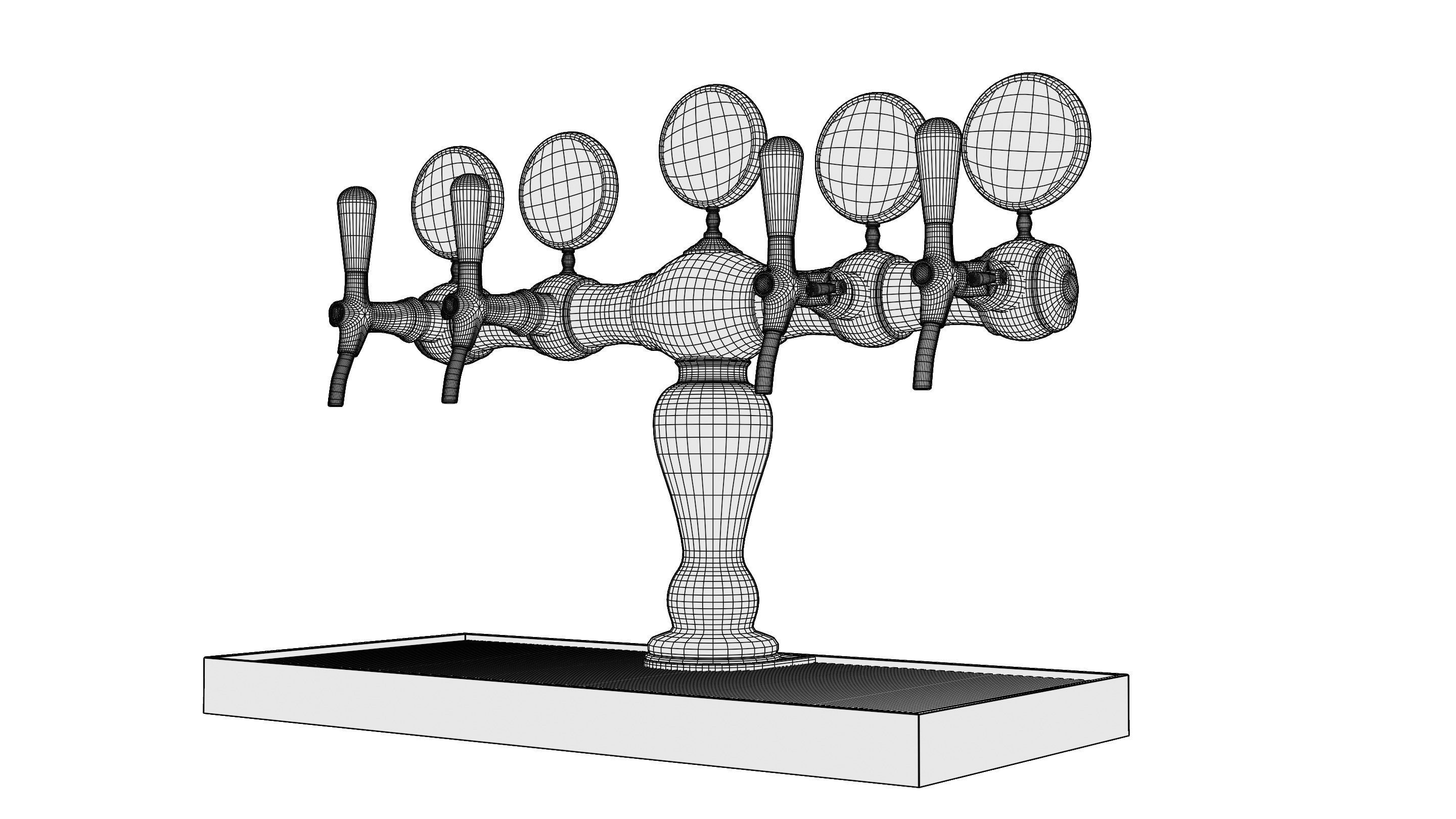 Bar Beer tap Low-poly 3D model_42