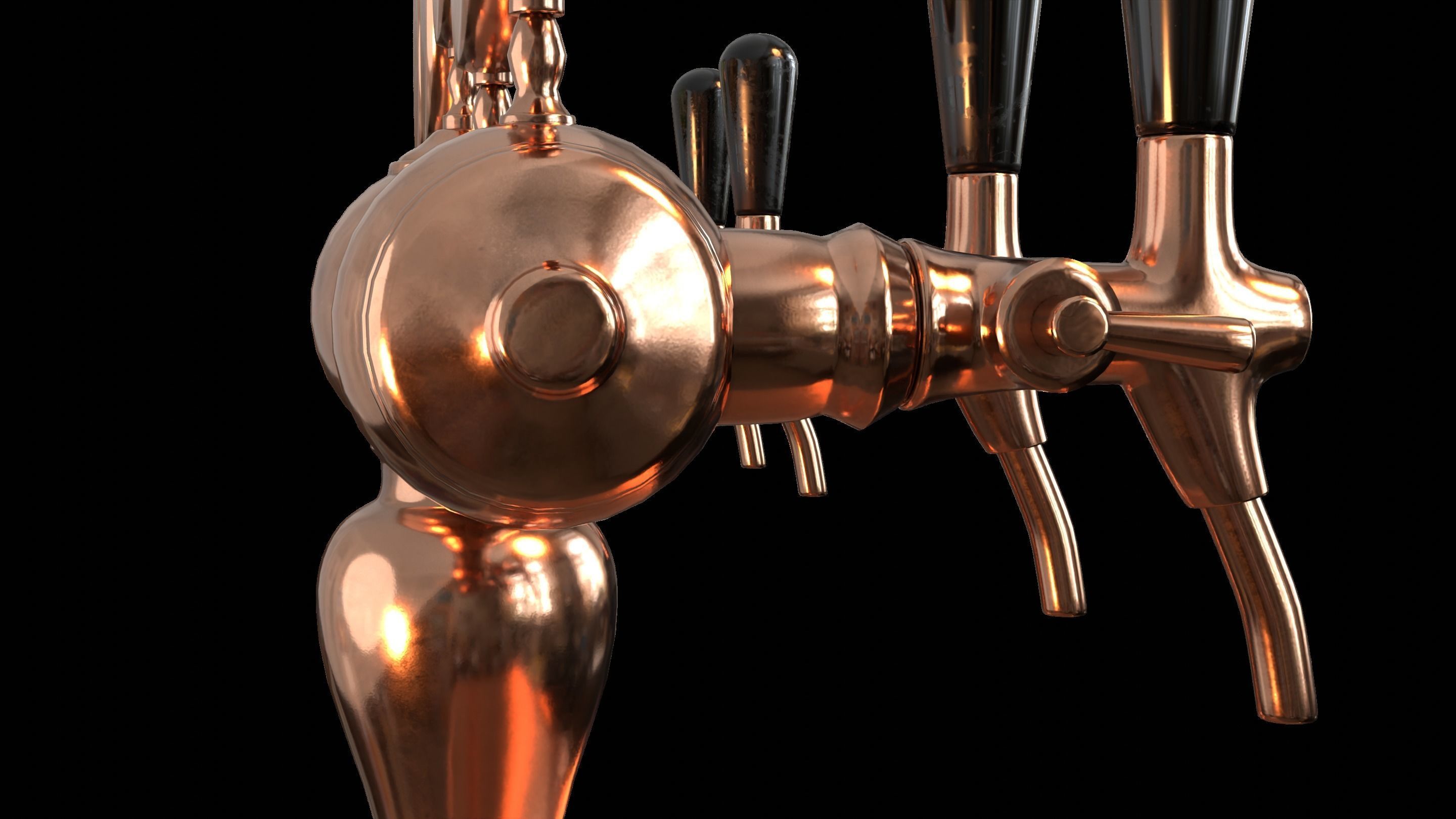 Bar Beer tap Low-poly 3D model_8