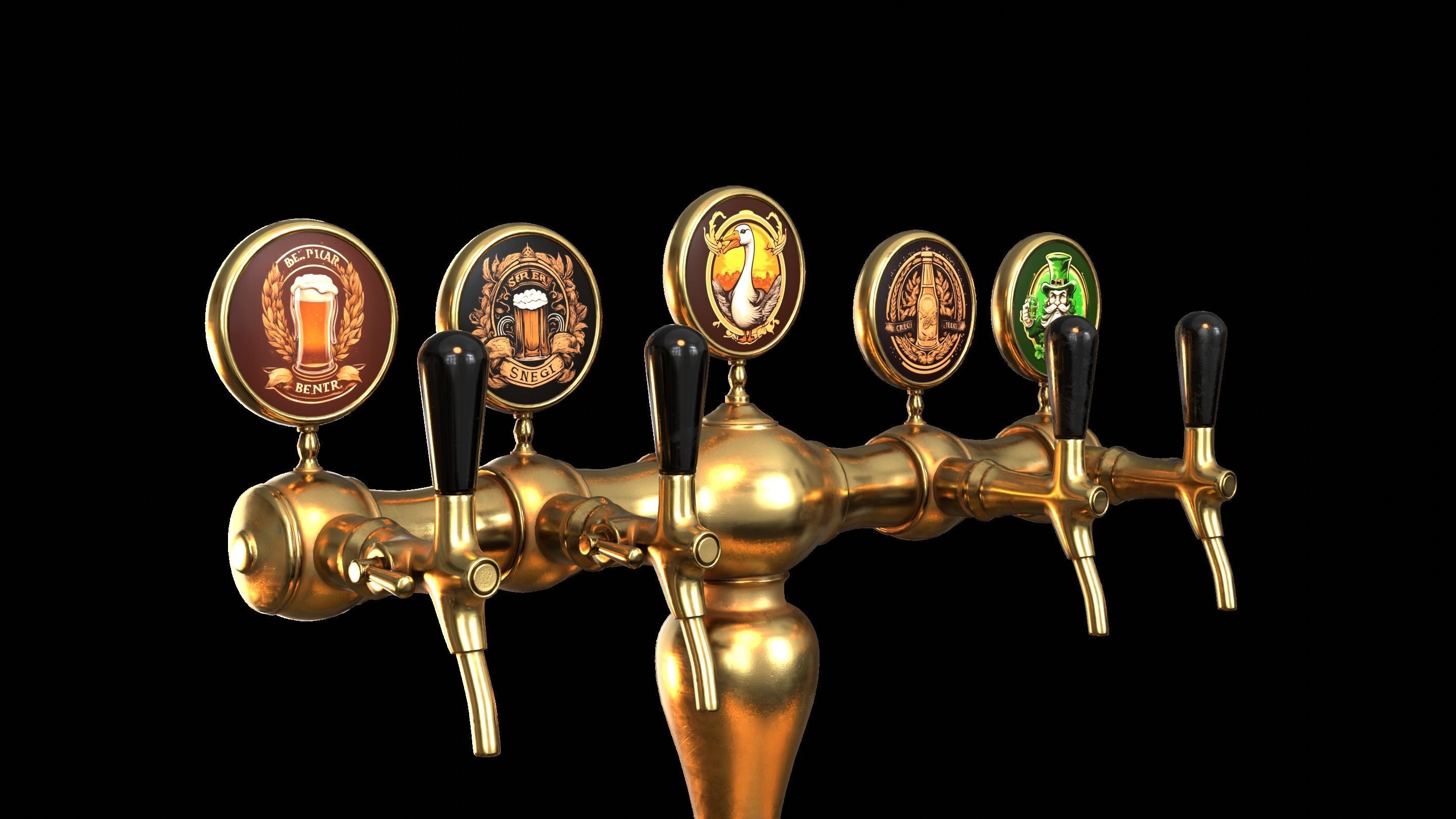 Bar Beer tap Low-poly 3D model_21