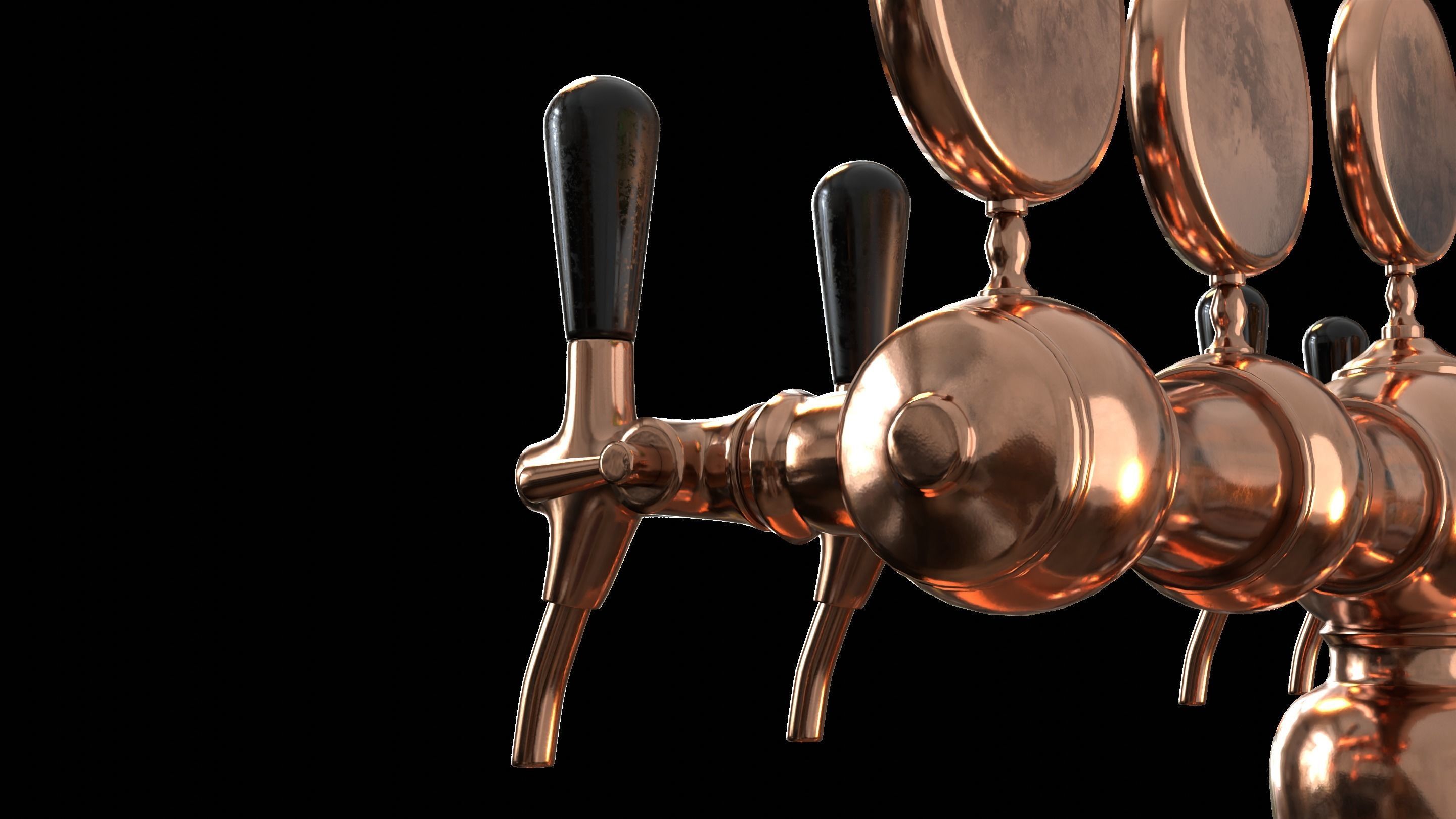 Bar Beer tap Low-poly 3D model_11