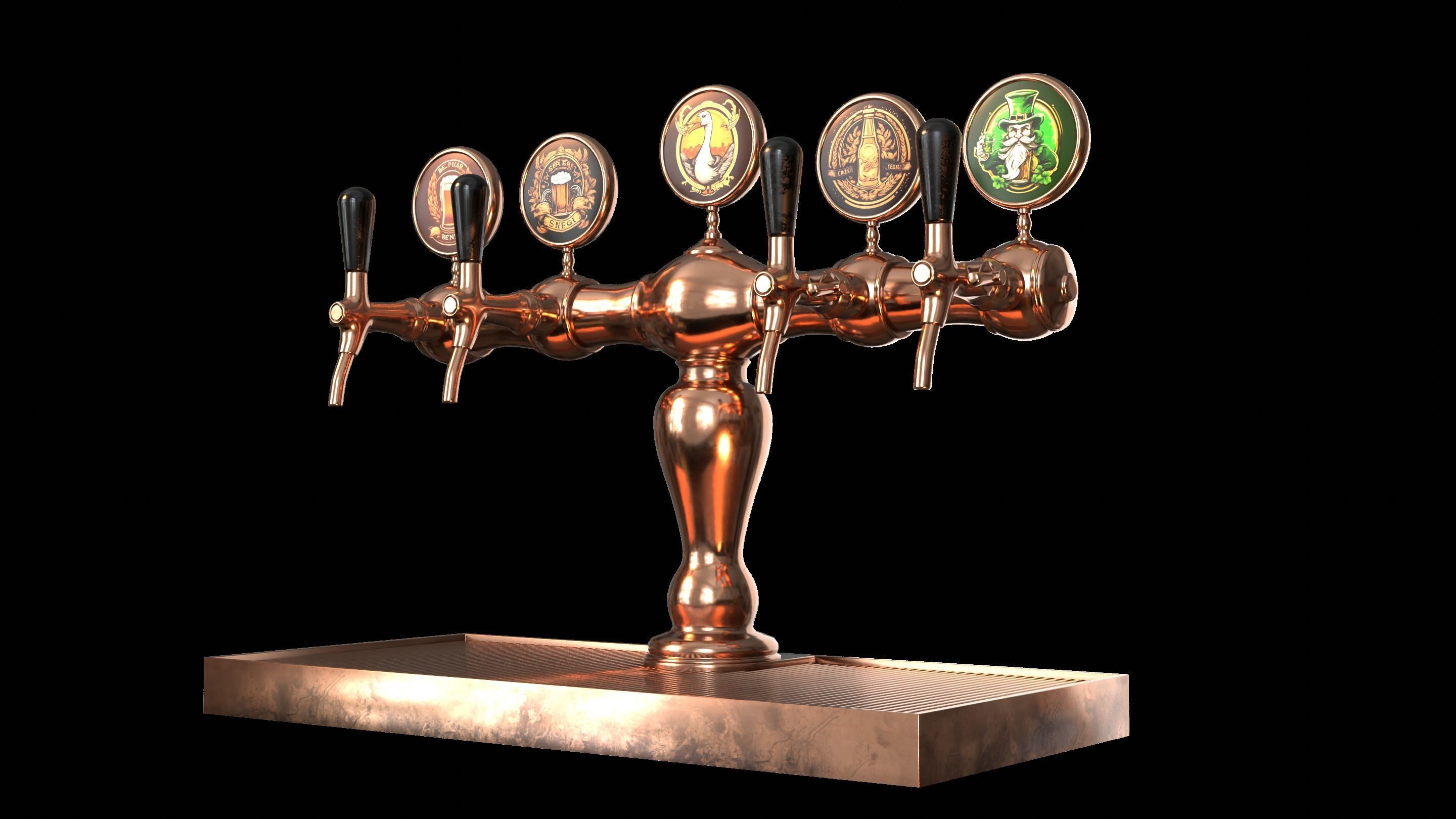Bar Beer tap Low-poly 3D model_3