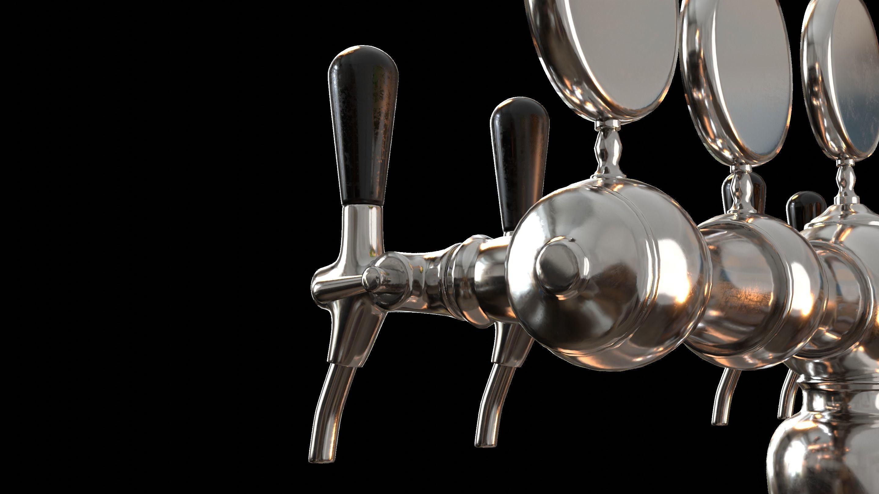 Bar Beer tap Low-poly 3D model_37