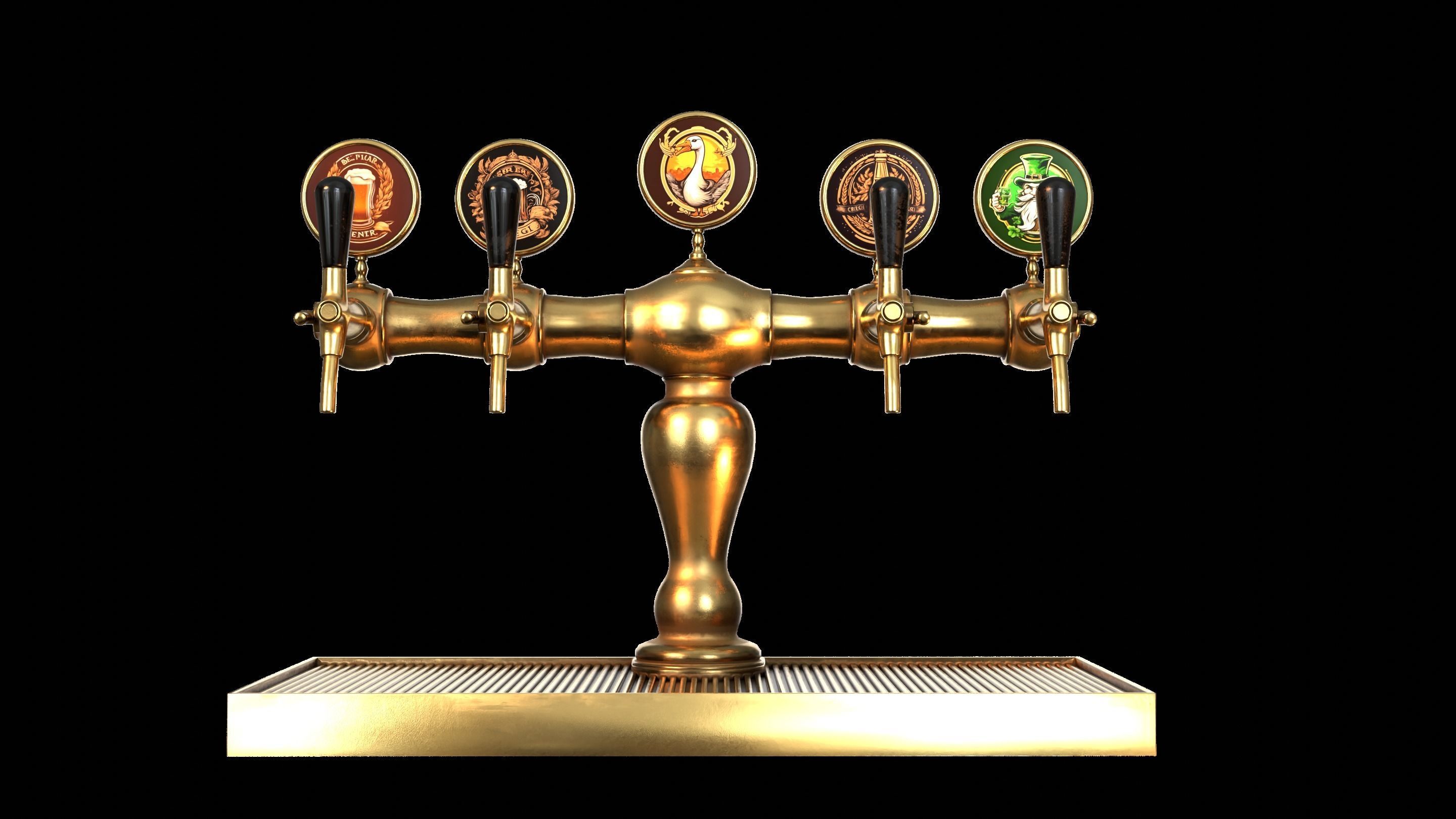 Bar Beer tap Low-poly 3D model_15