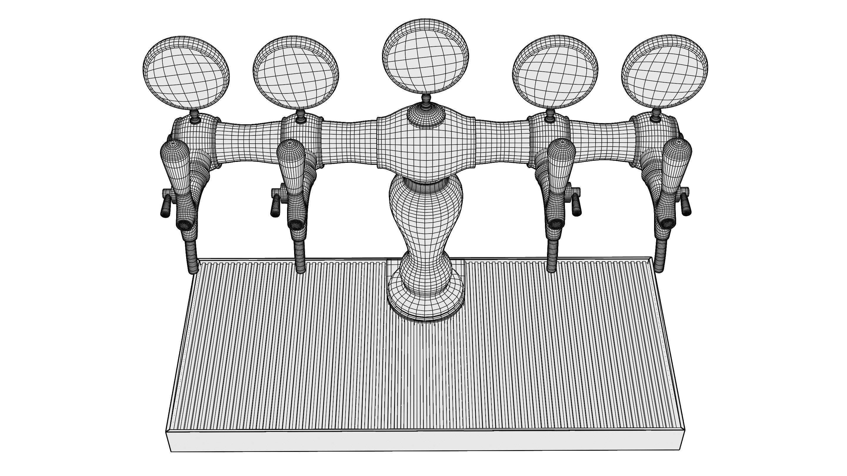 Bar Beer tap Low-poly 3D model_51