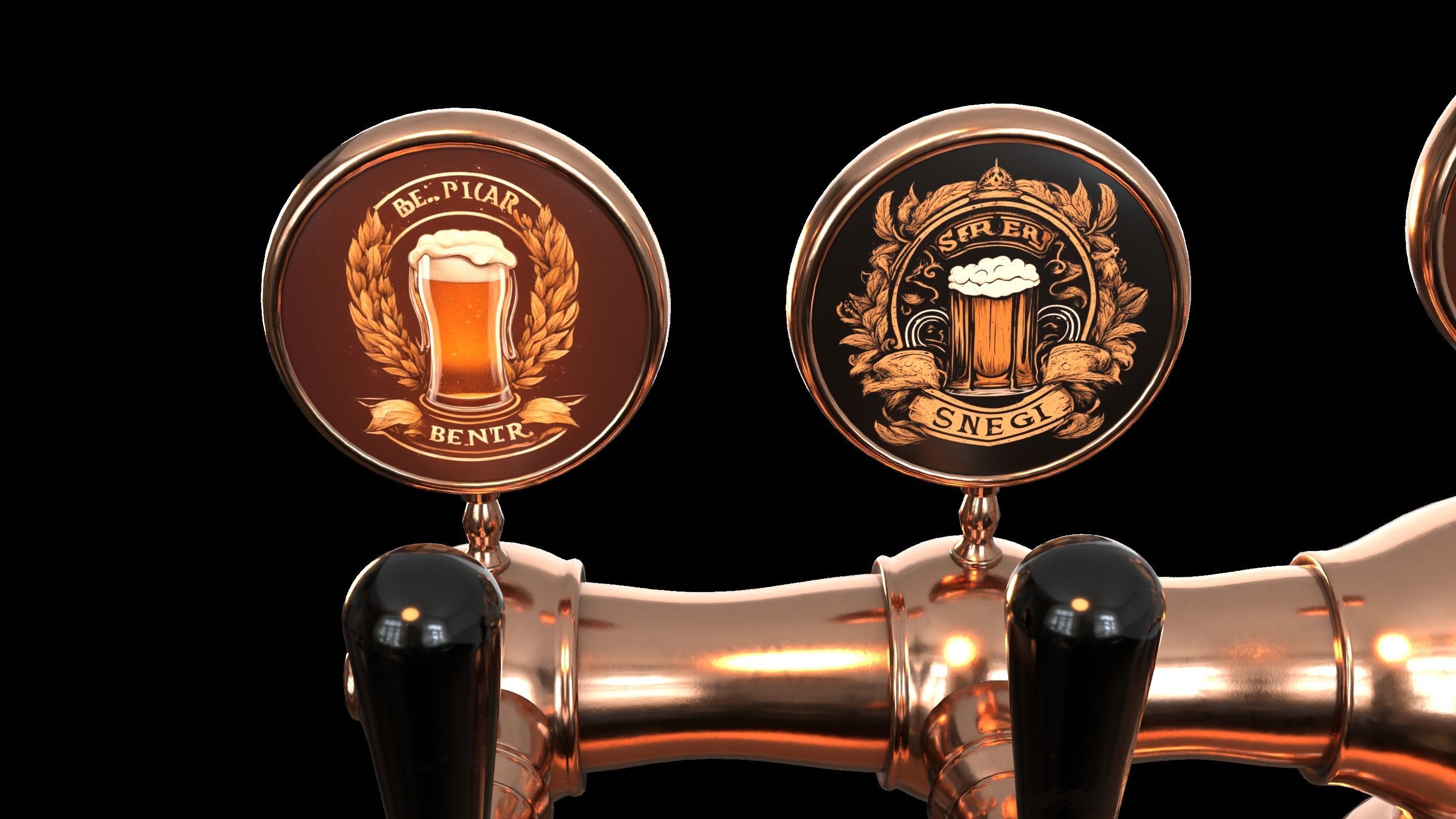 Bar Beer tap Low-poly 3D model_12
