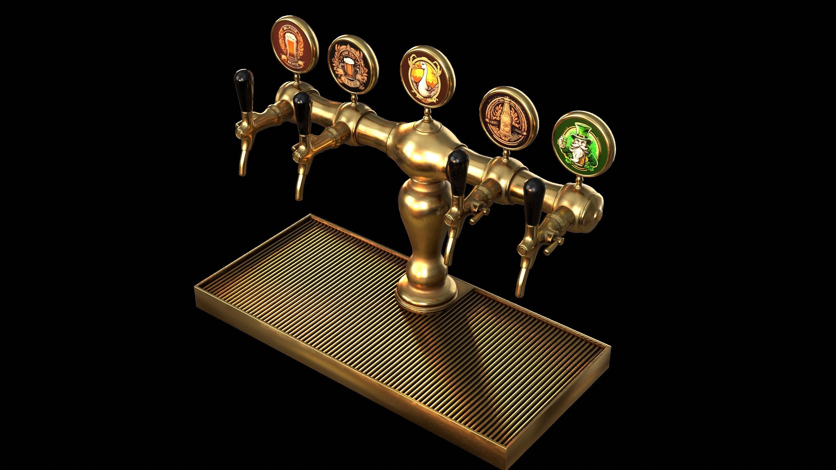 Bar Beer tap Low-poly 3D model_19