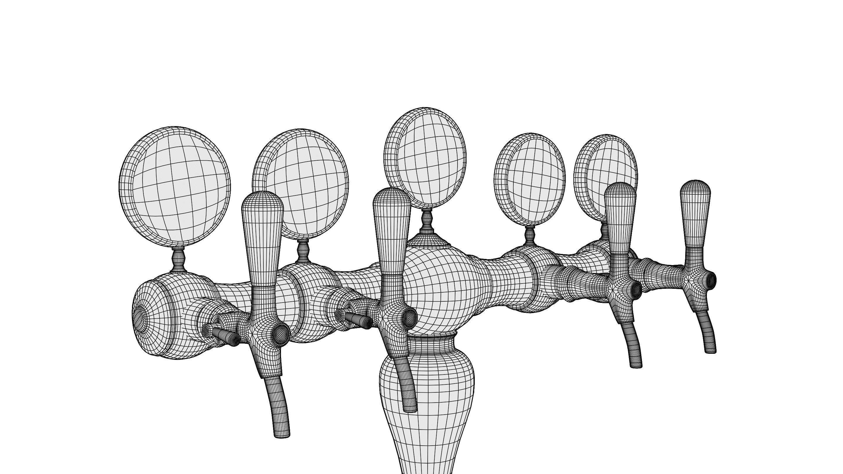 Bar Beer tap Low-poly 3D model_44