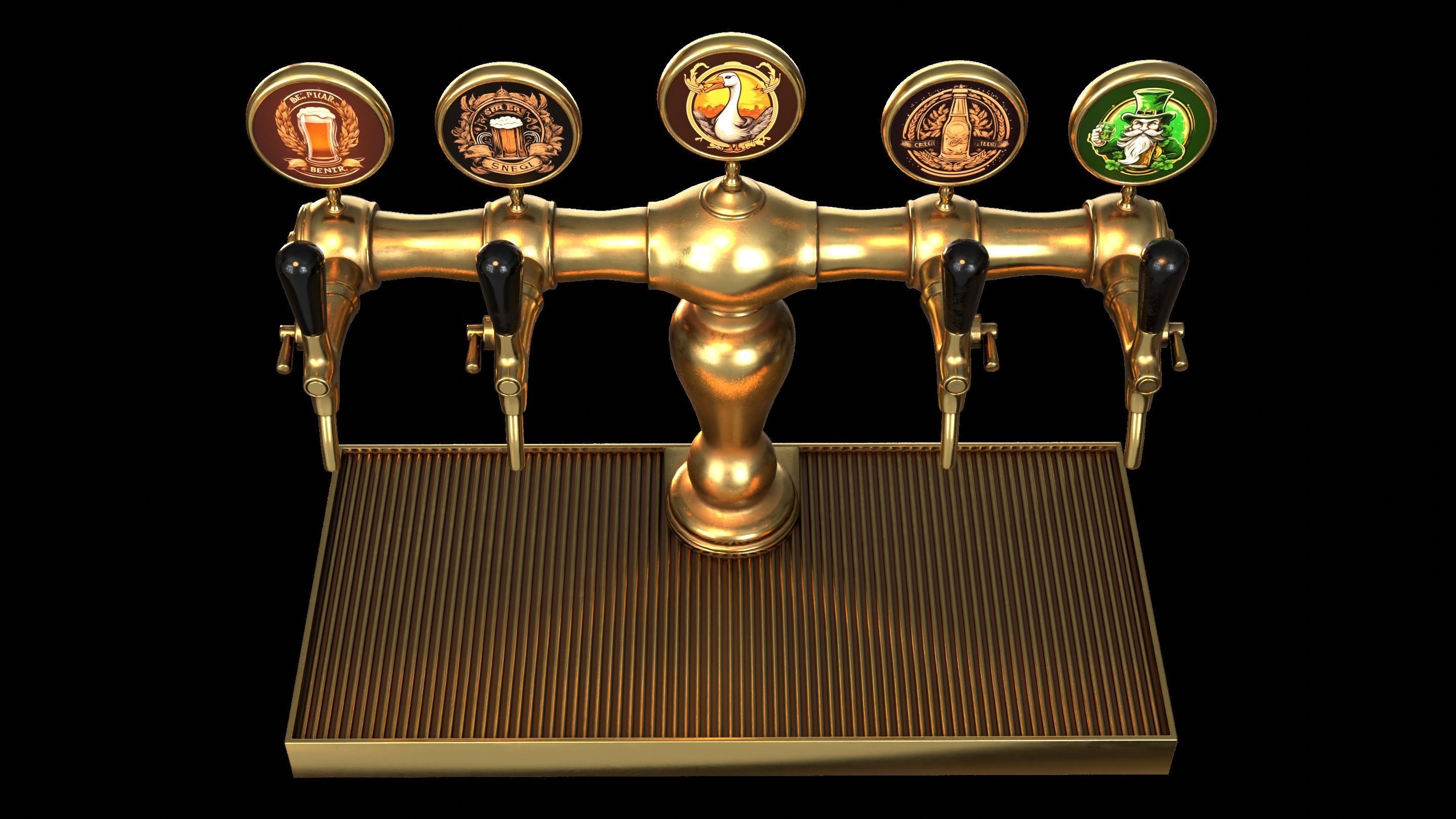 Bar Beer tap Low-poly 3D model_20