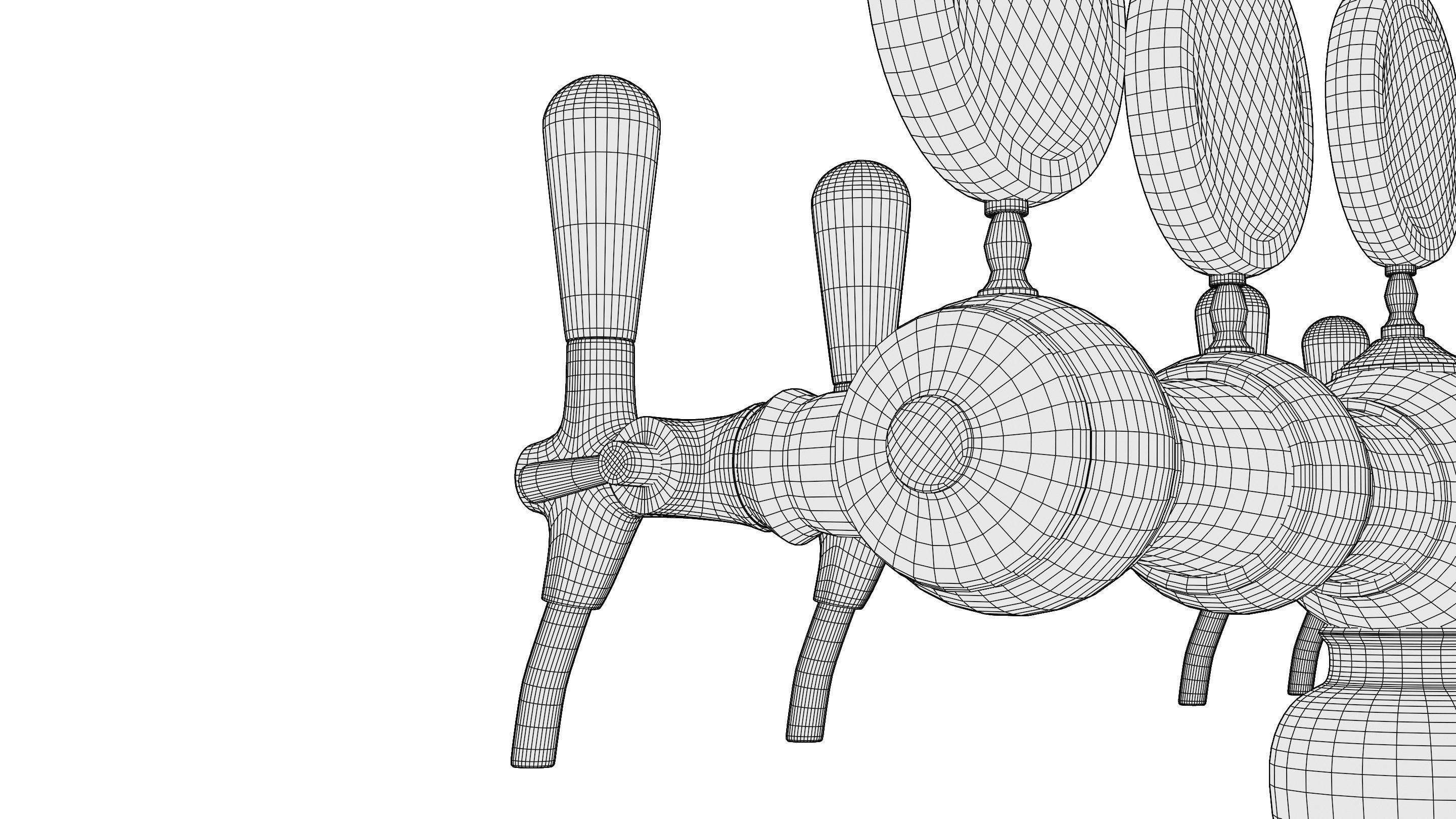 Bar Beer tap Low-poly 3D model_49