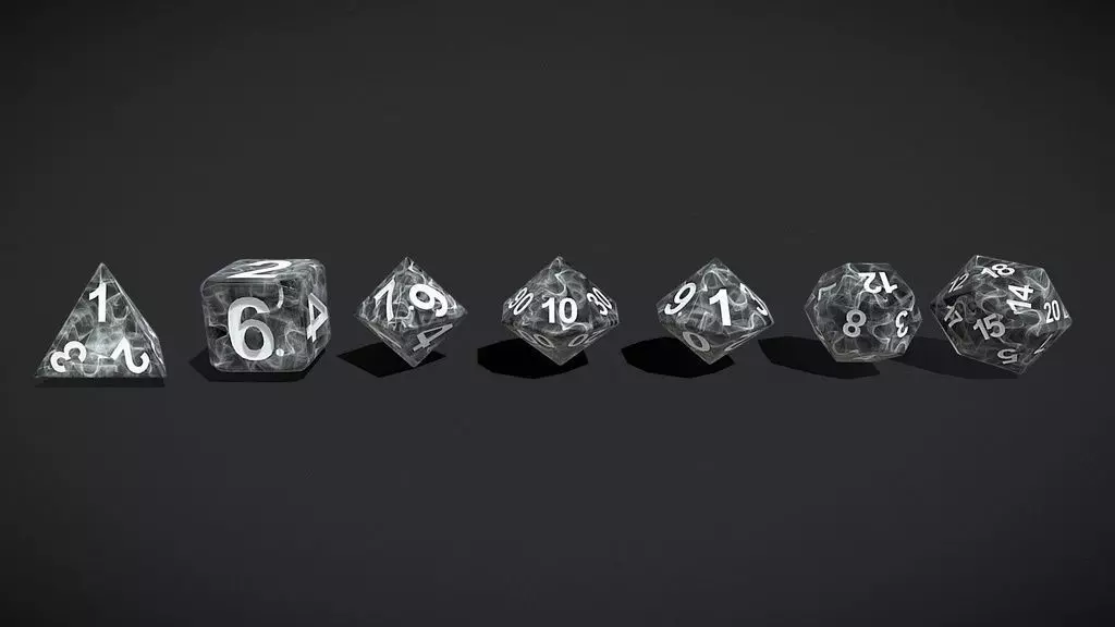 customizable RPG Dice - Complete Eddition Low-poly 3D model_0