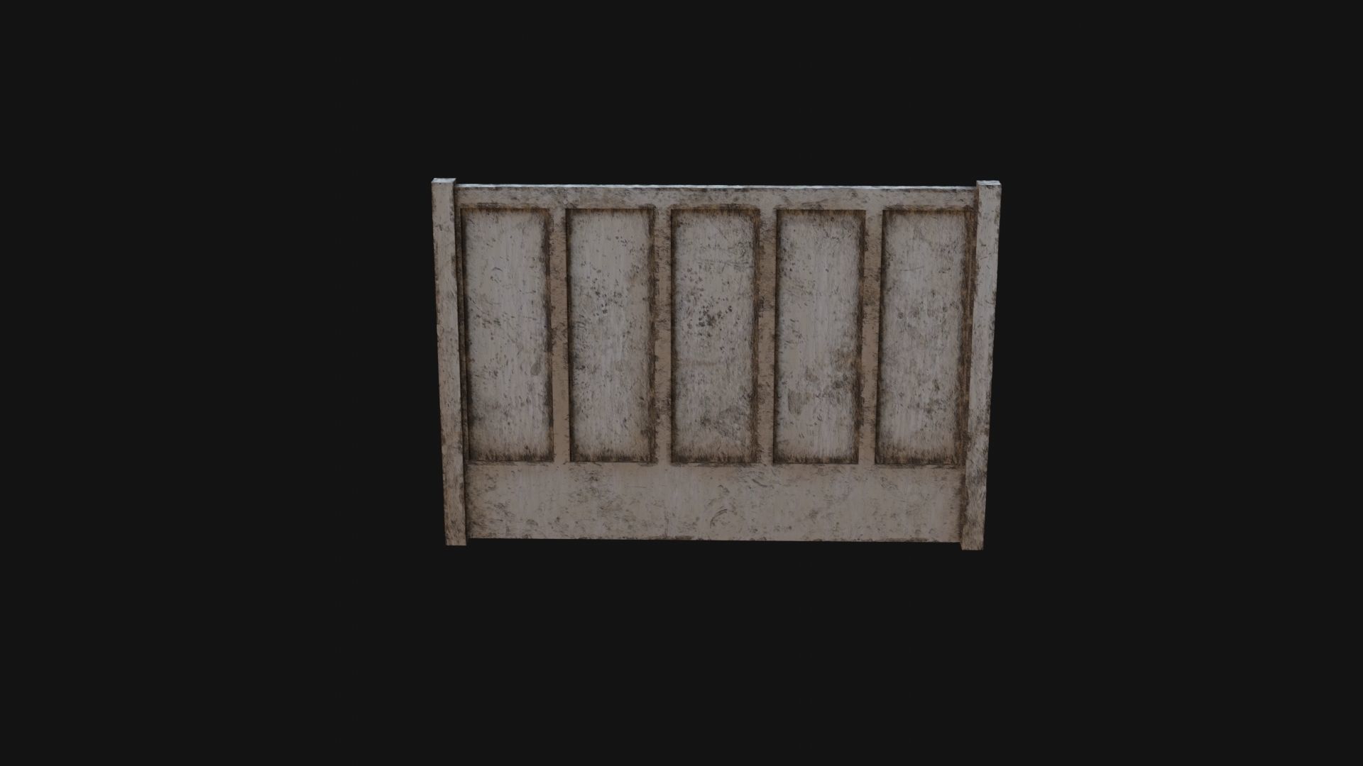 Concrete Fence Low-poly 3D model_2