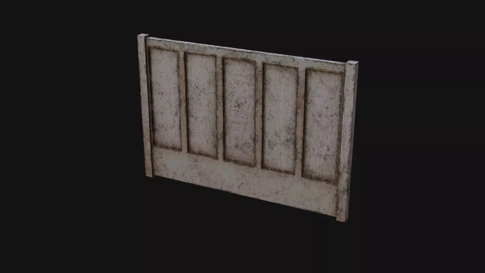 Concrete Fence Low-poly 3D model_0