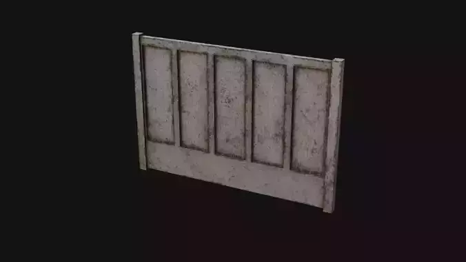 Concrete Fence Low-poly 3D model