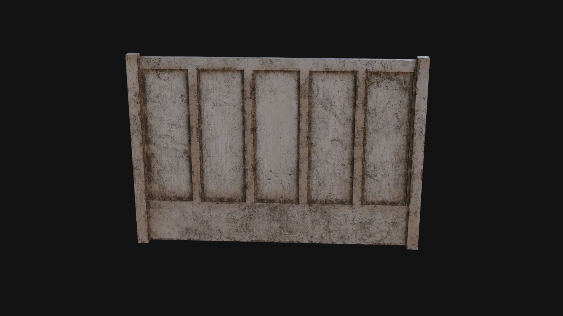 Concrete Fence Low-poly 3D model_5