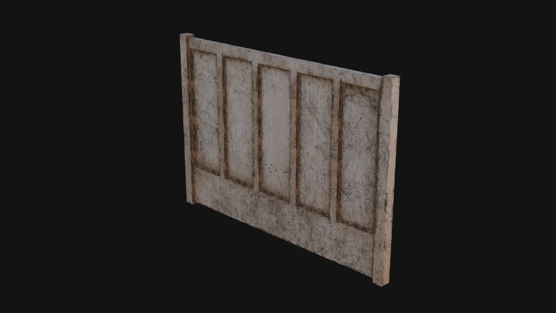 Concrete Fence Low-poly 3D model_4