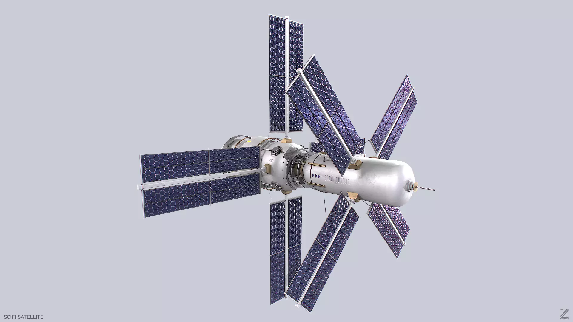 Sci fi Satellite Low-poly 3D model_0