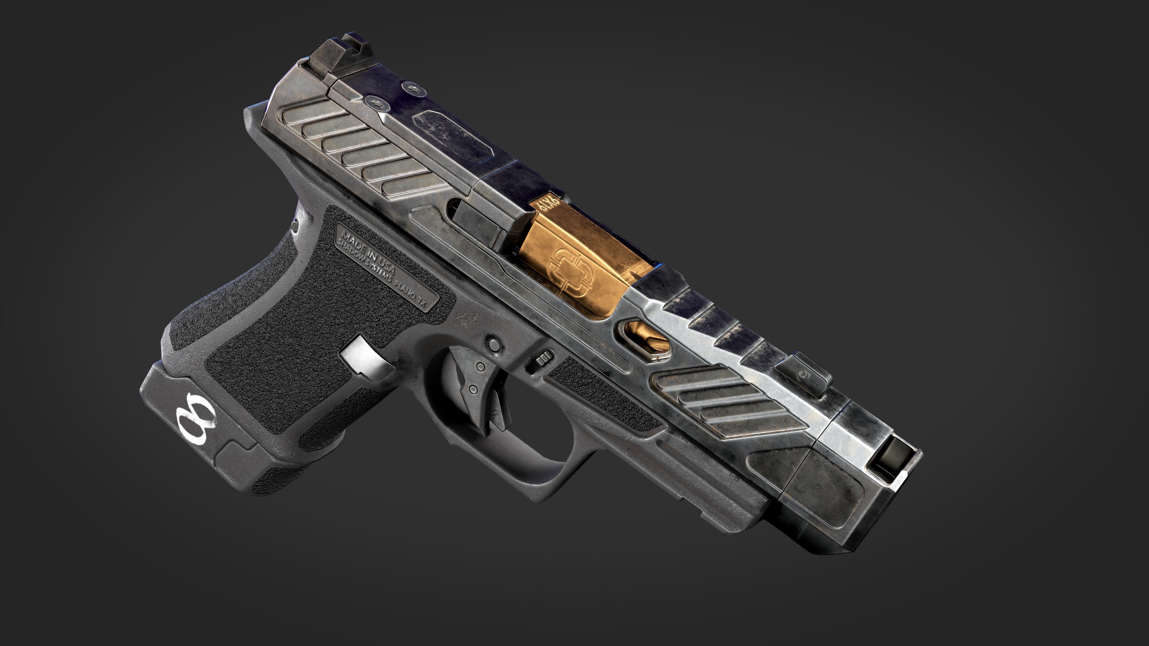 Handgun with integrated compensator Shadow Systems CR920P Low-poly 3D model_9