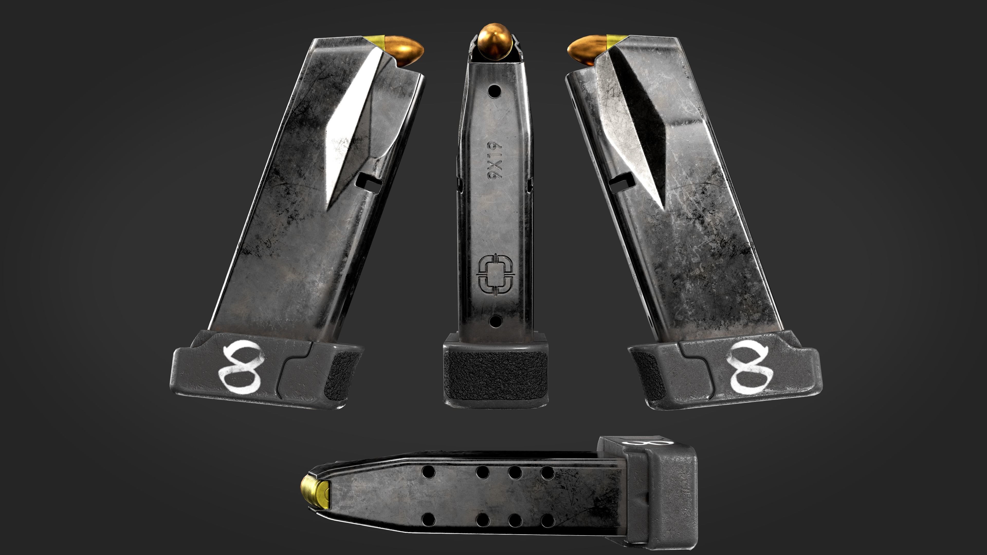 Handgun with integrated compensator Shadow Systems CR920P Low-poly 3D model_14