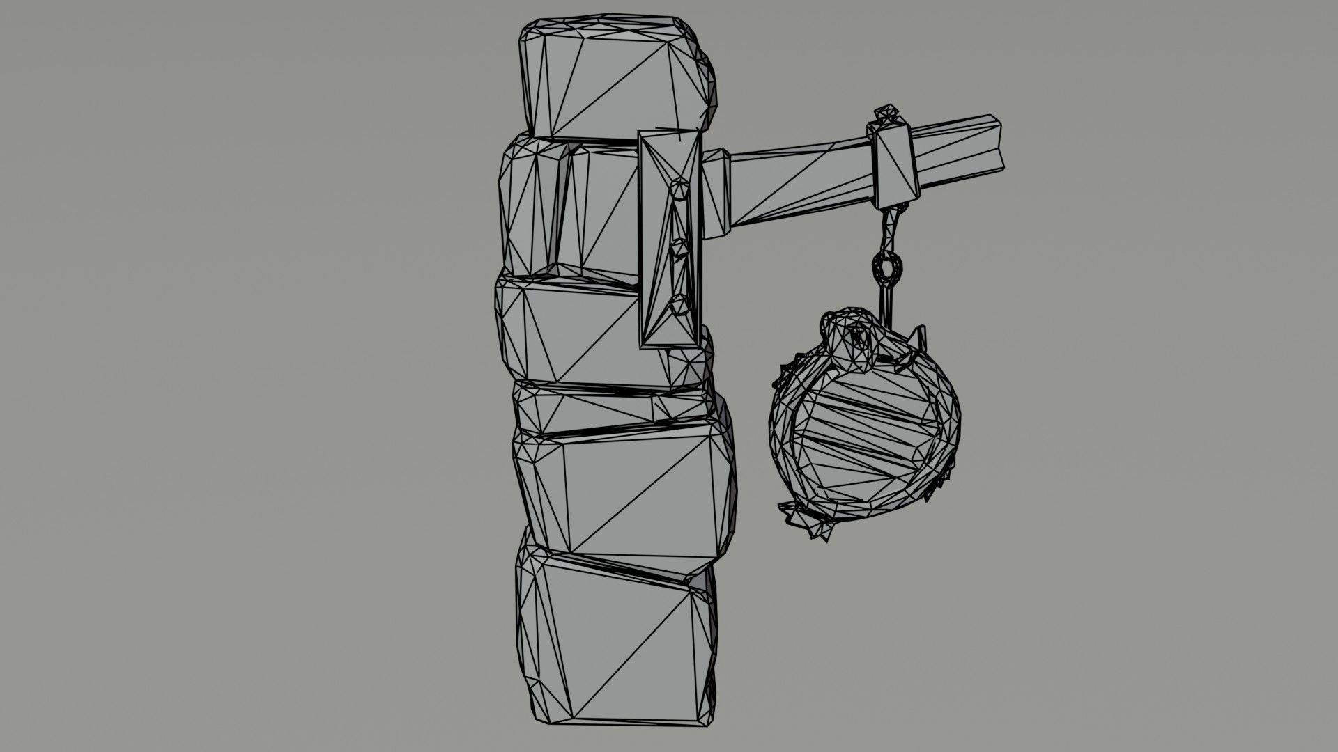 Cartoon fantasy port road sign Polygonal Style Low-poly 3D model_4