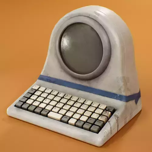 Retro-Style Computer Low-poly 3D model