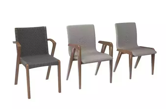 Simple modern Chair wood 3d model