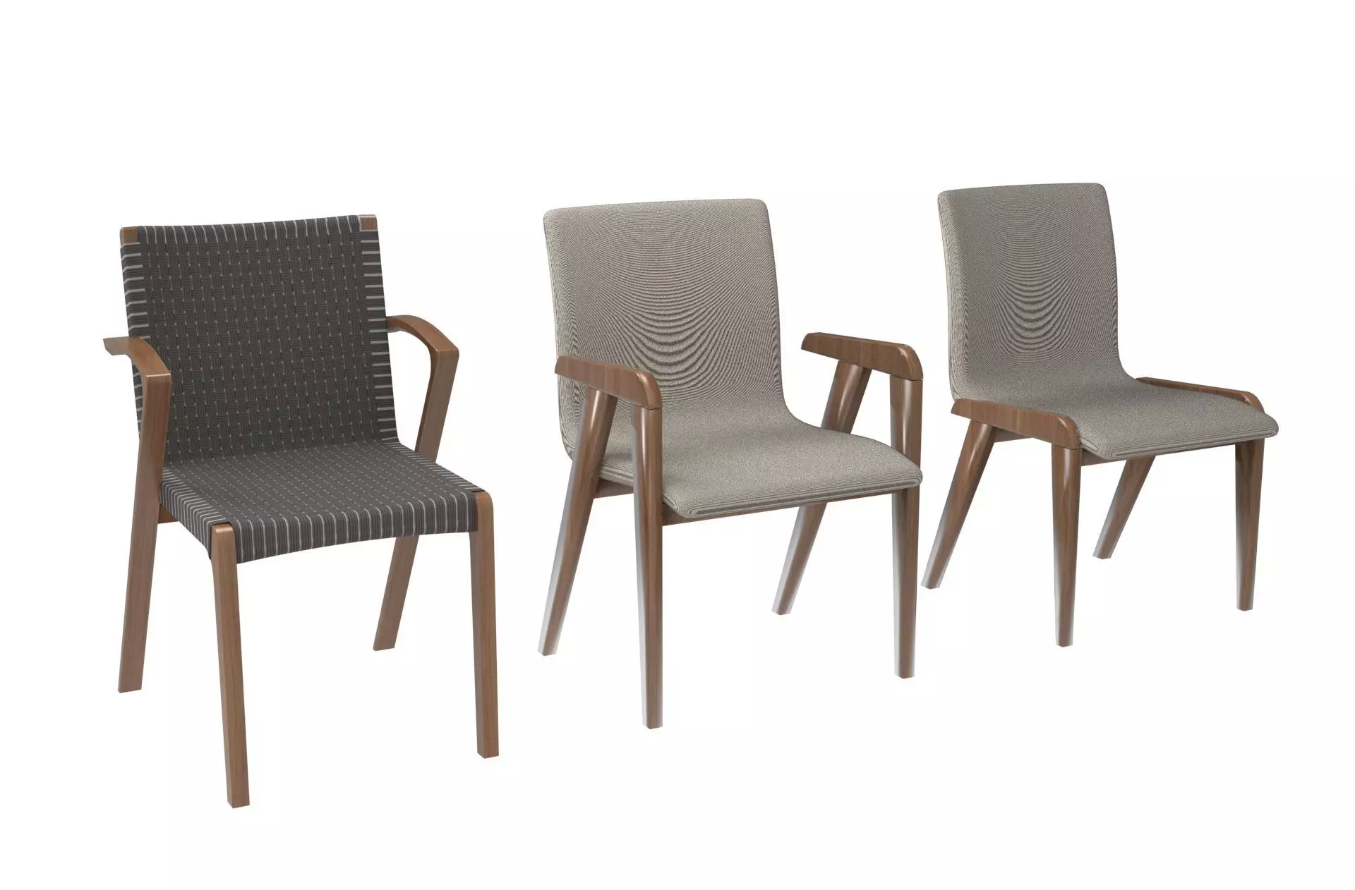 Simple modern Chair wood 3d model 3D model_0