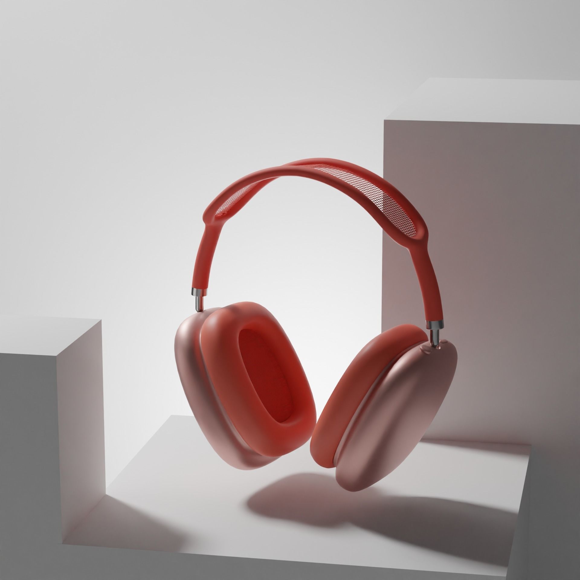 AirPods Max in white black red blue and green 3D model_5