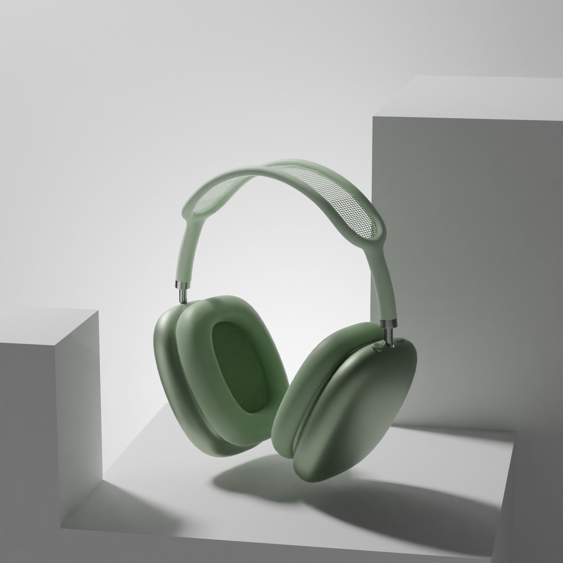 AirPods Max in white black red blue and green 3D model_3