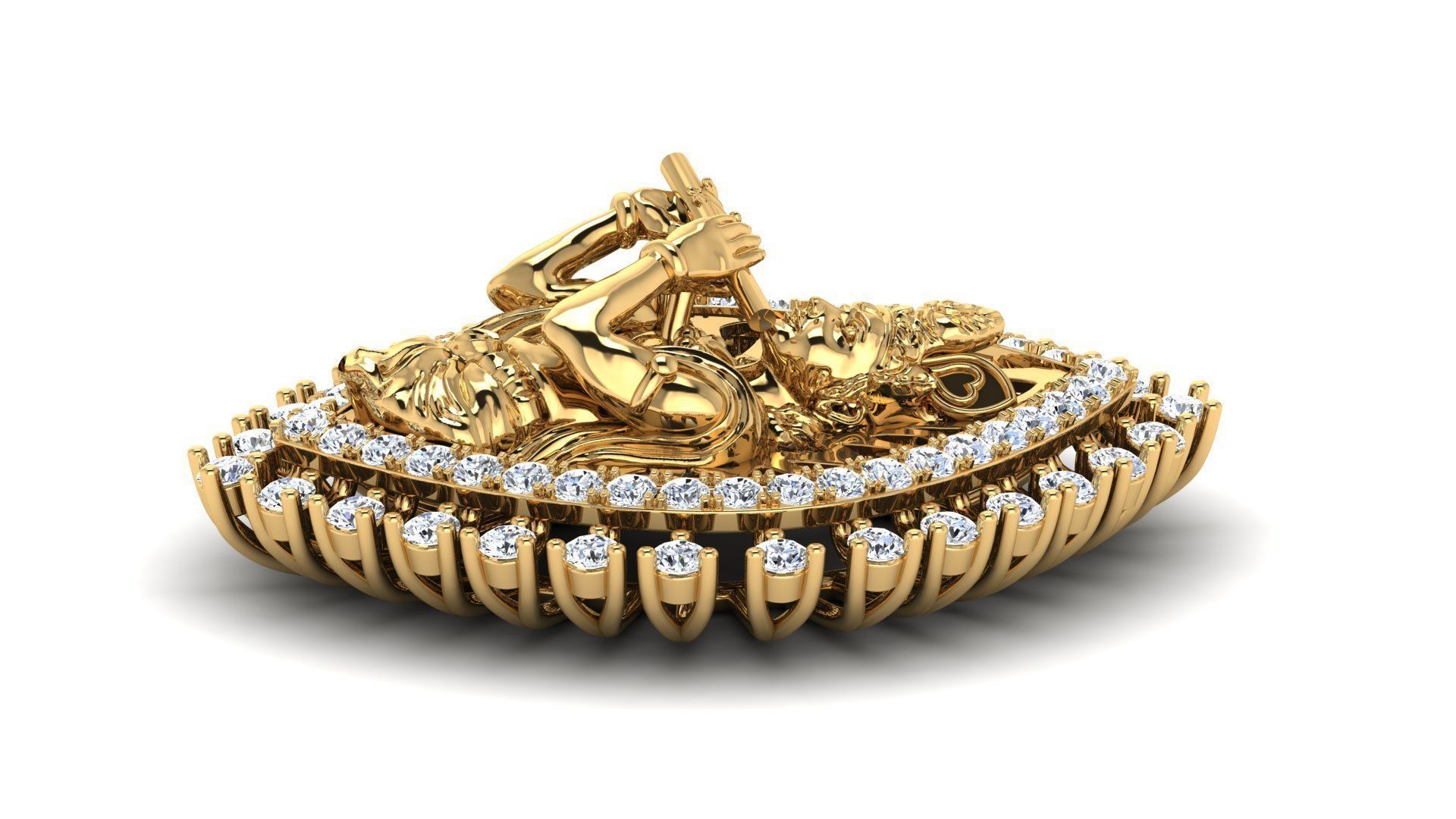 krishna pendent 3D print model_2