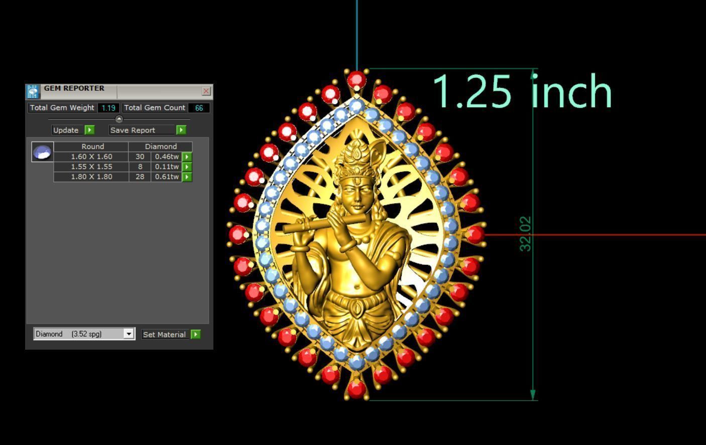 krishna pendent 3D print model_3