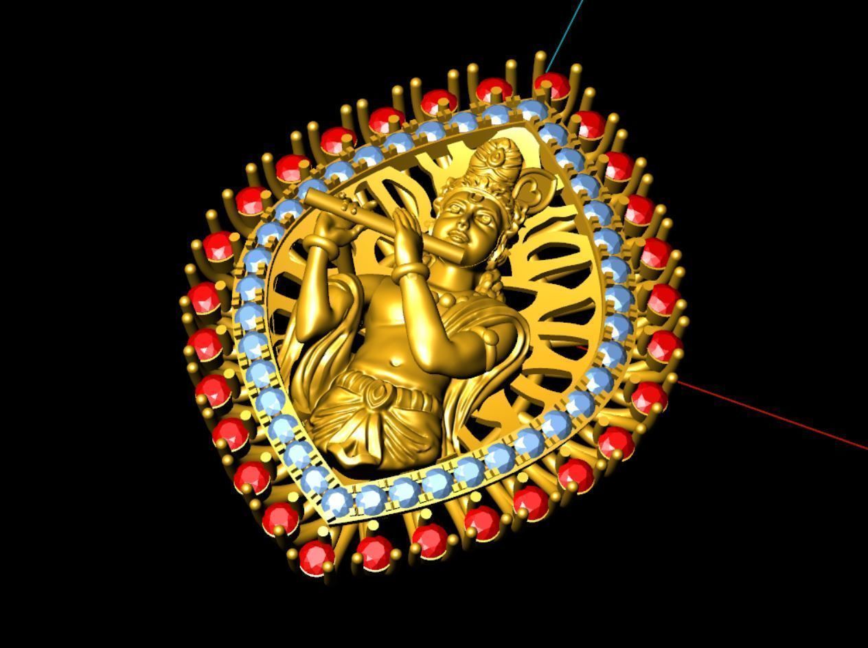 krishna pendent 3D print model_4