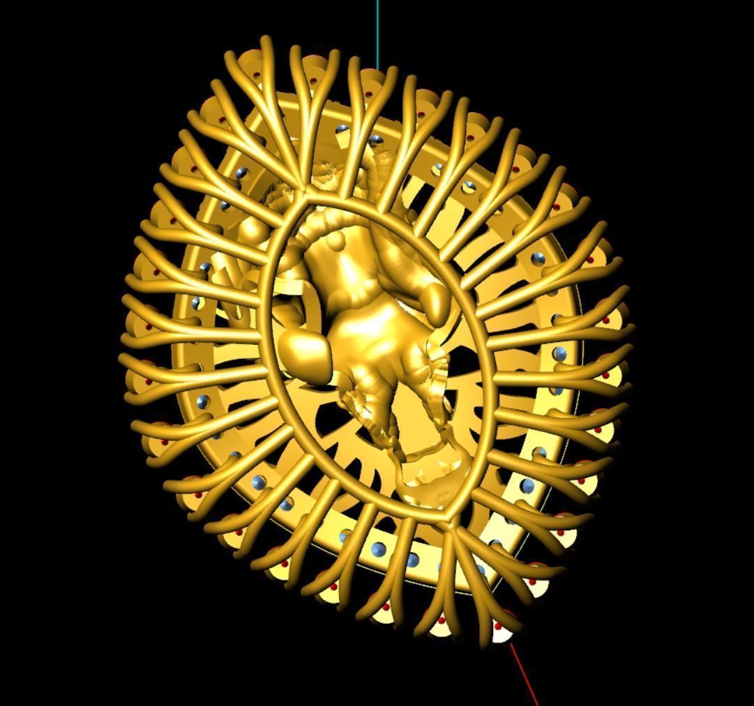 krishna pendent 3D print model_6