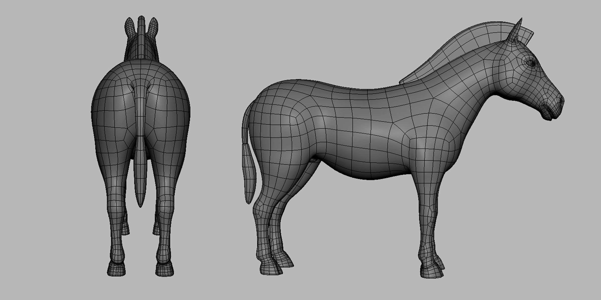 Zebra Basemesh Low-poly 3D model_5